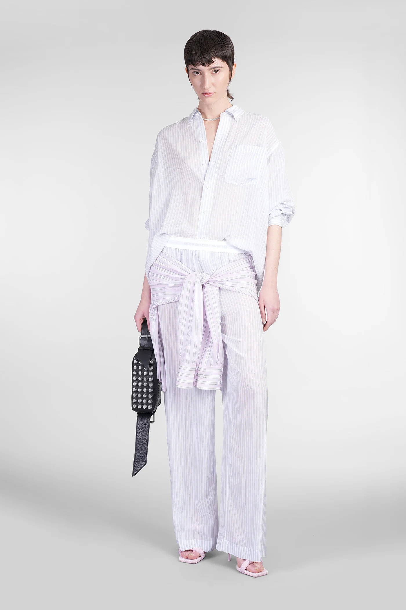 Shirt in blue silk - Image 2