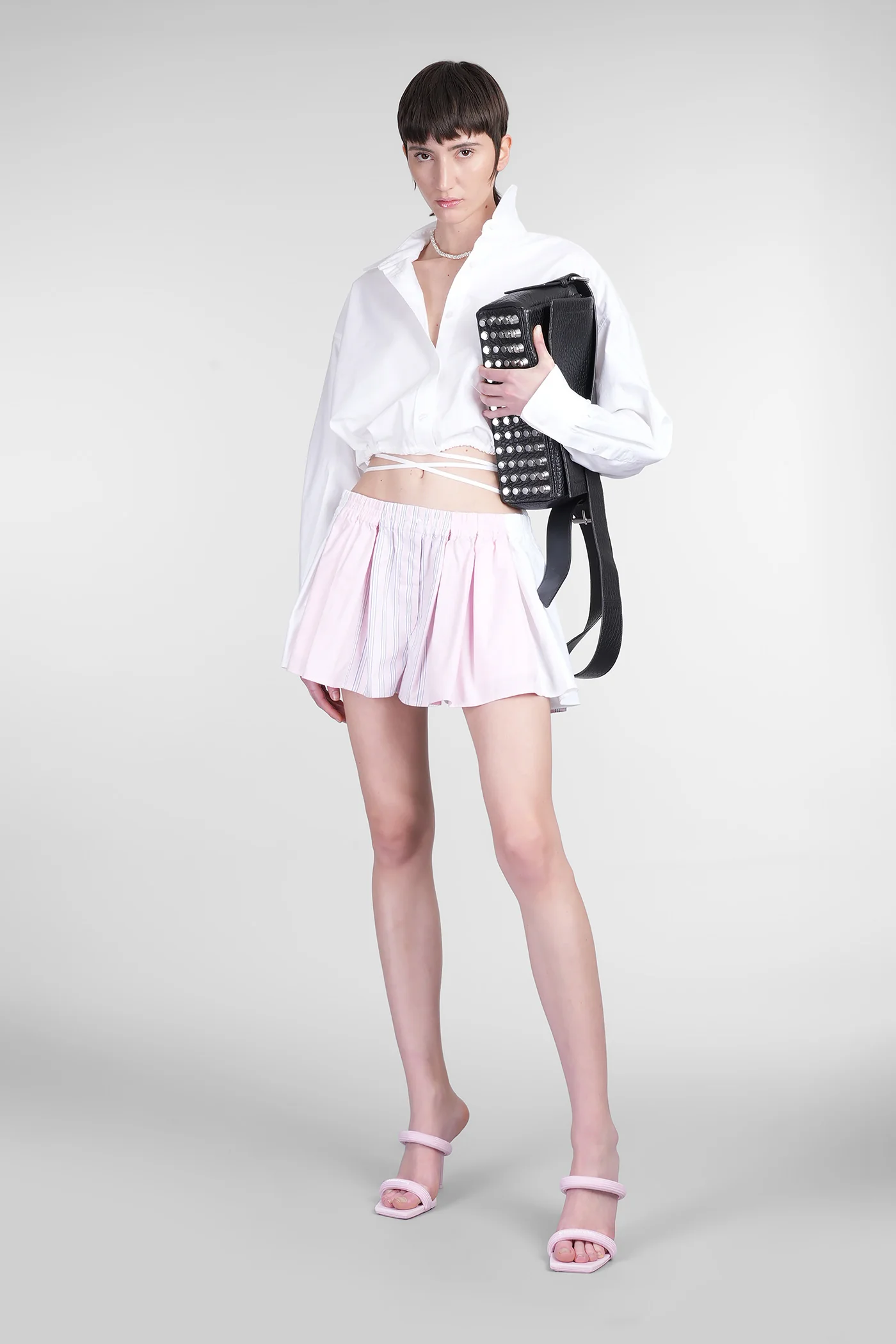Shorts in rose-pink cotton - Image 2