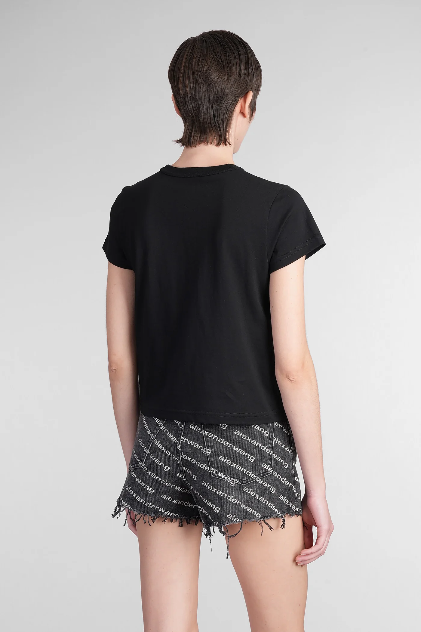 T-Shirt in black cotton - Image 3