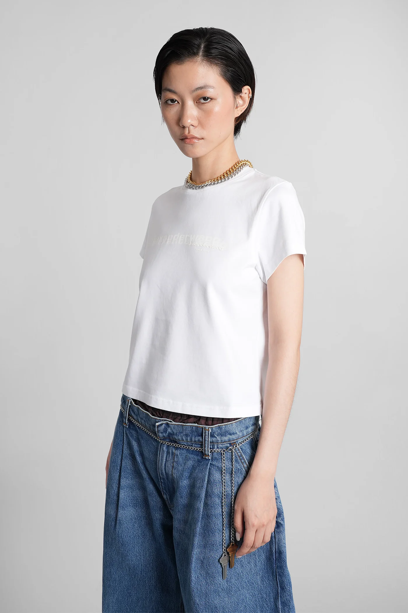 T-Shirt in white cotton - Image 4