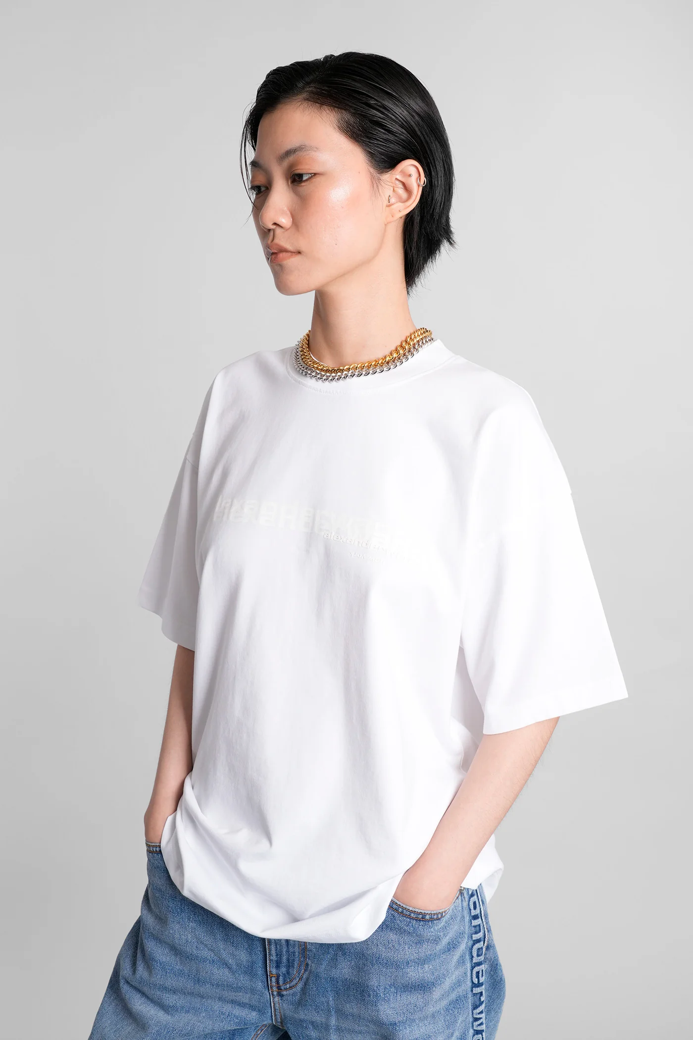 T-Shirt in white cotton - Image 4