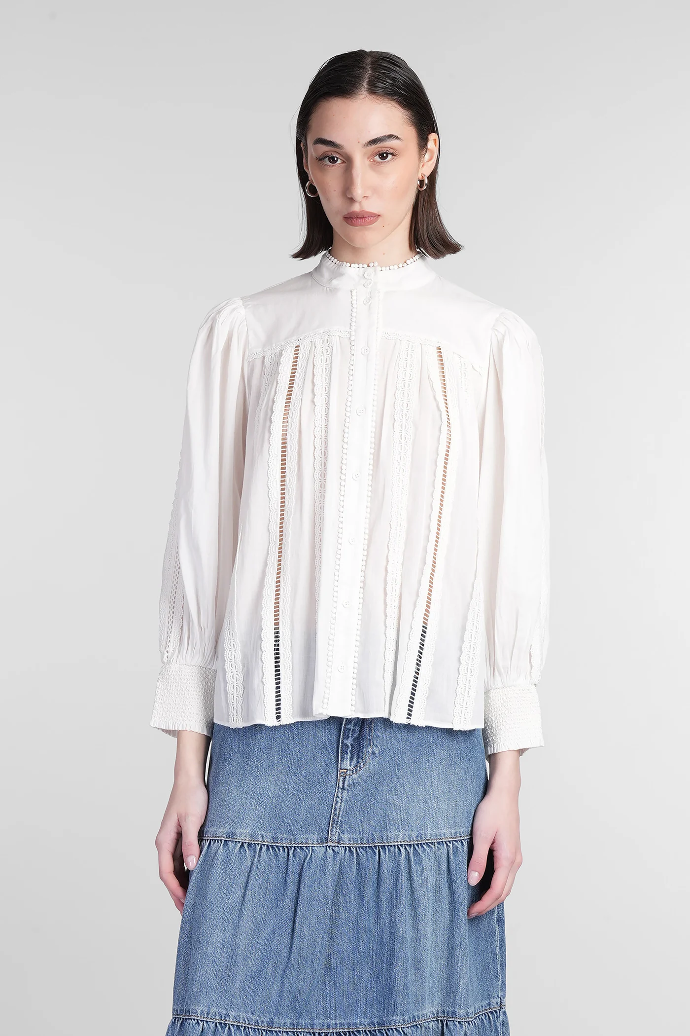 Cora Blouse in white cotton