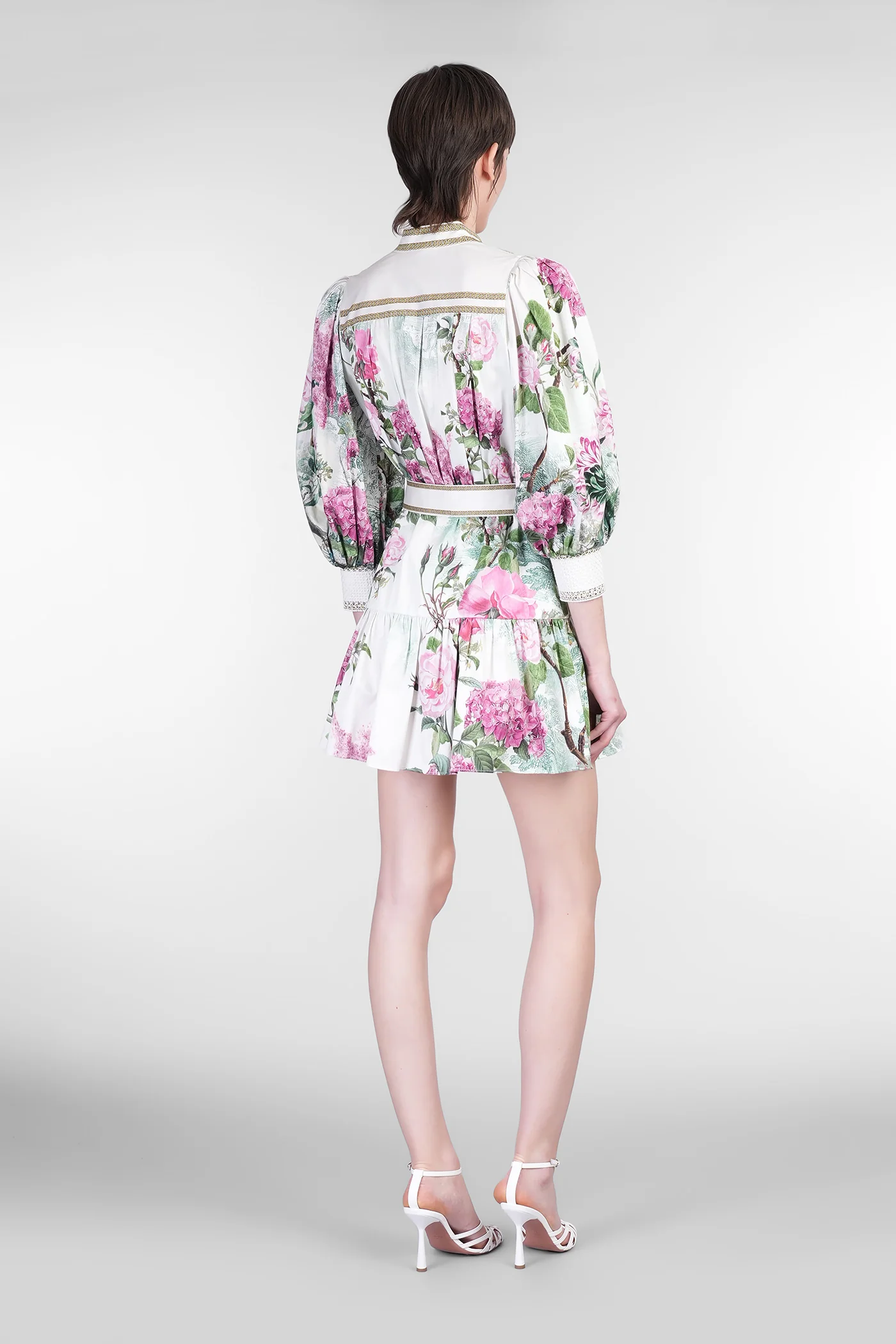Cora Mini dress in white cotton - Image 3