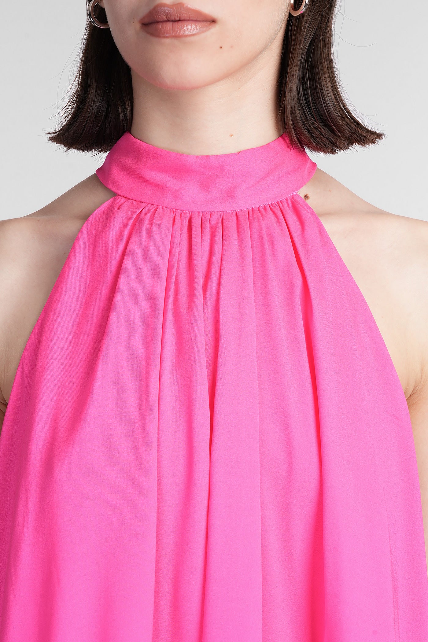 Erna Mini dress in fuxia polyester - Image 5
