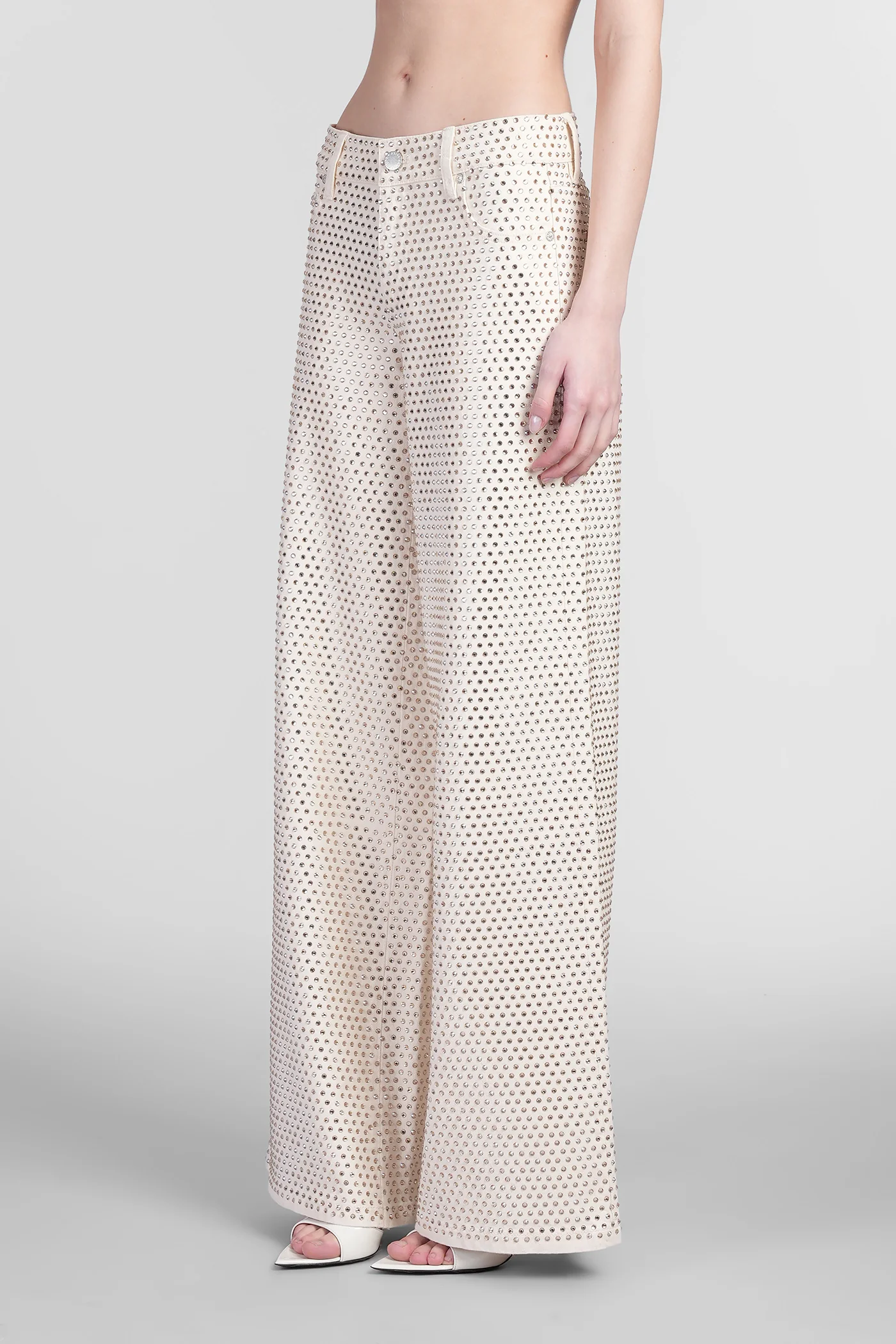 Jeans in beige cotton - Image 4