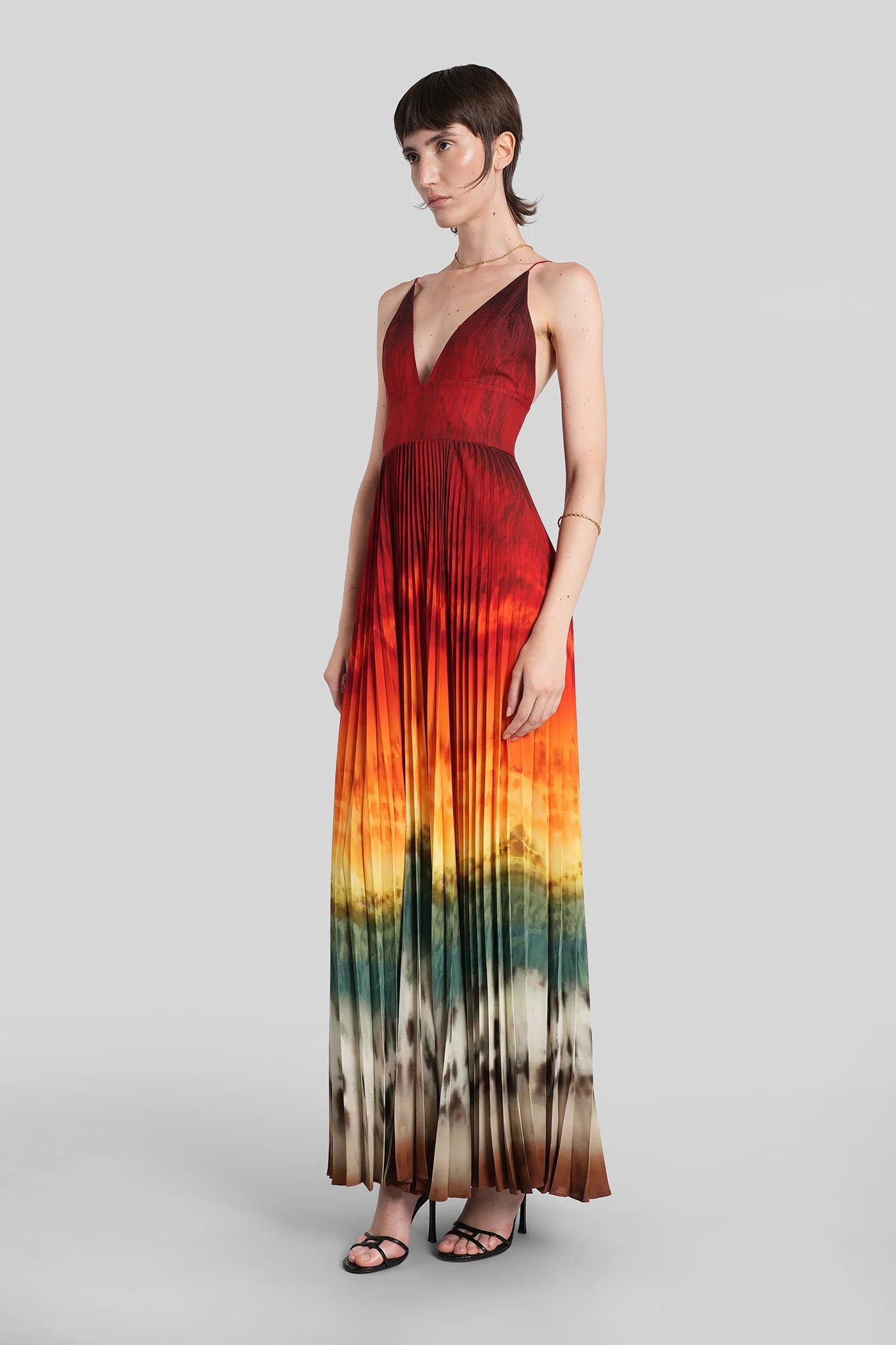 Lauren Long dress in red polyester - Image 4