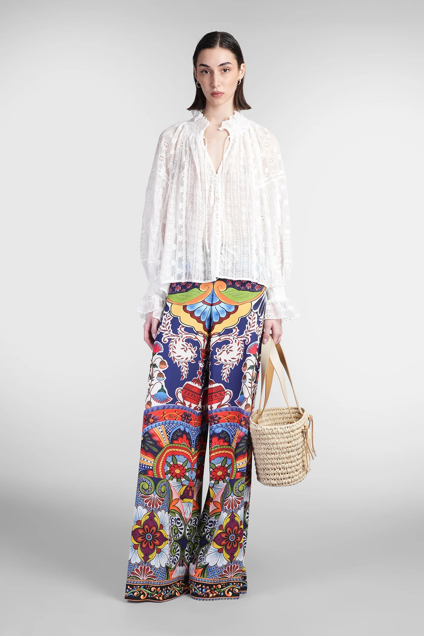 Norah Blouse in white polyester - Image 2