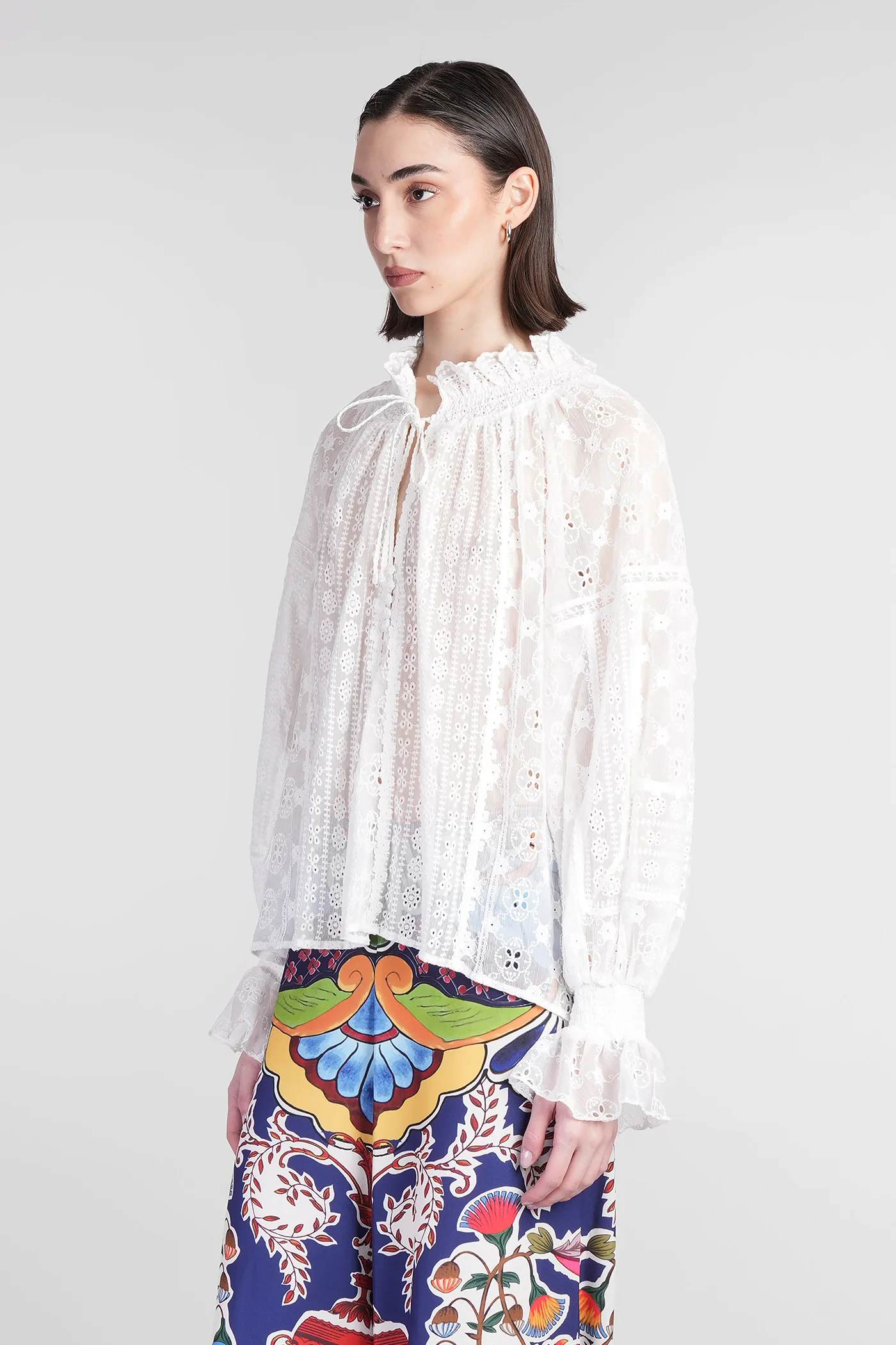 Norah Blouse in white polyester - Image 4
