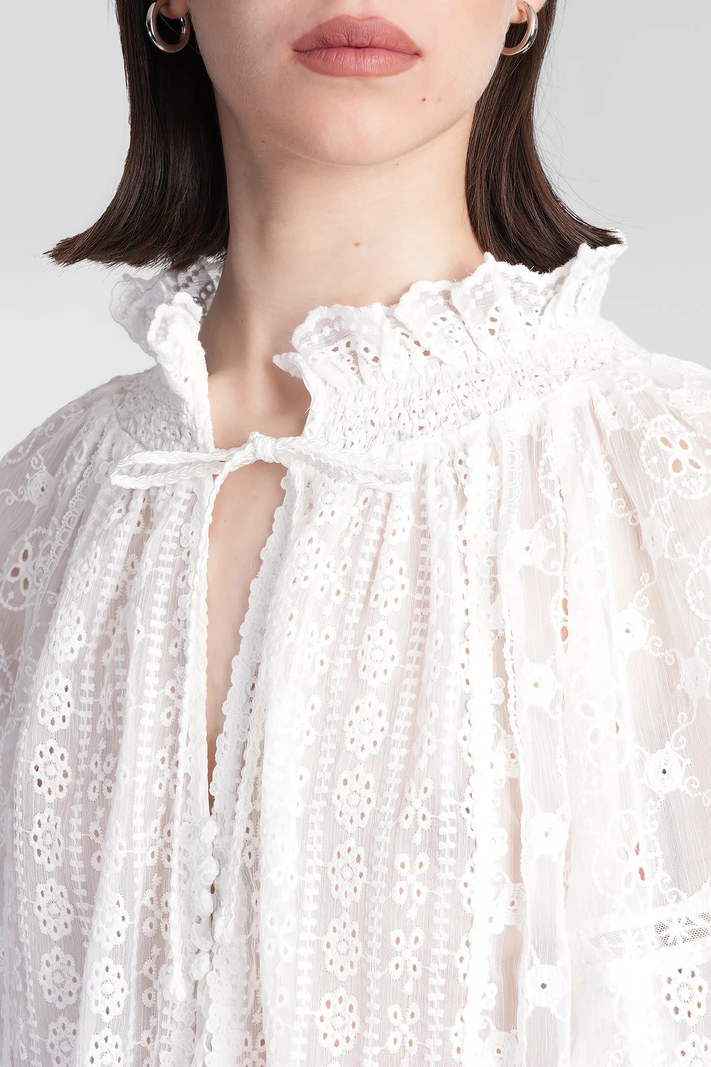 Norah Blouse in white polyester - Image 5