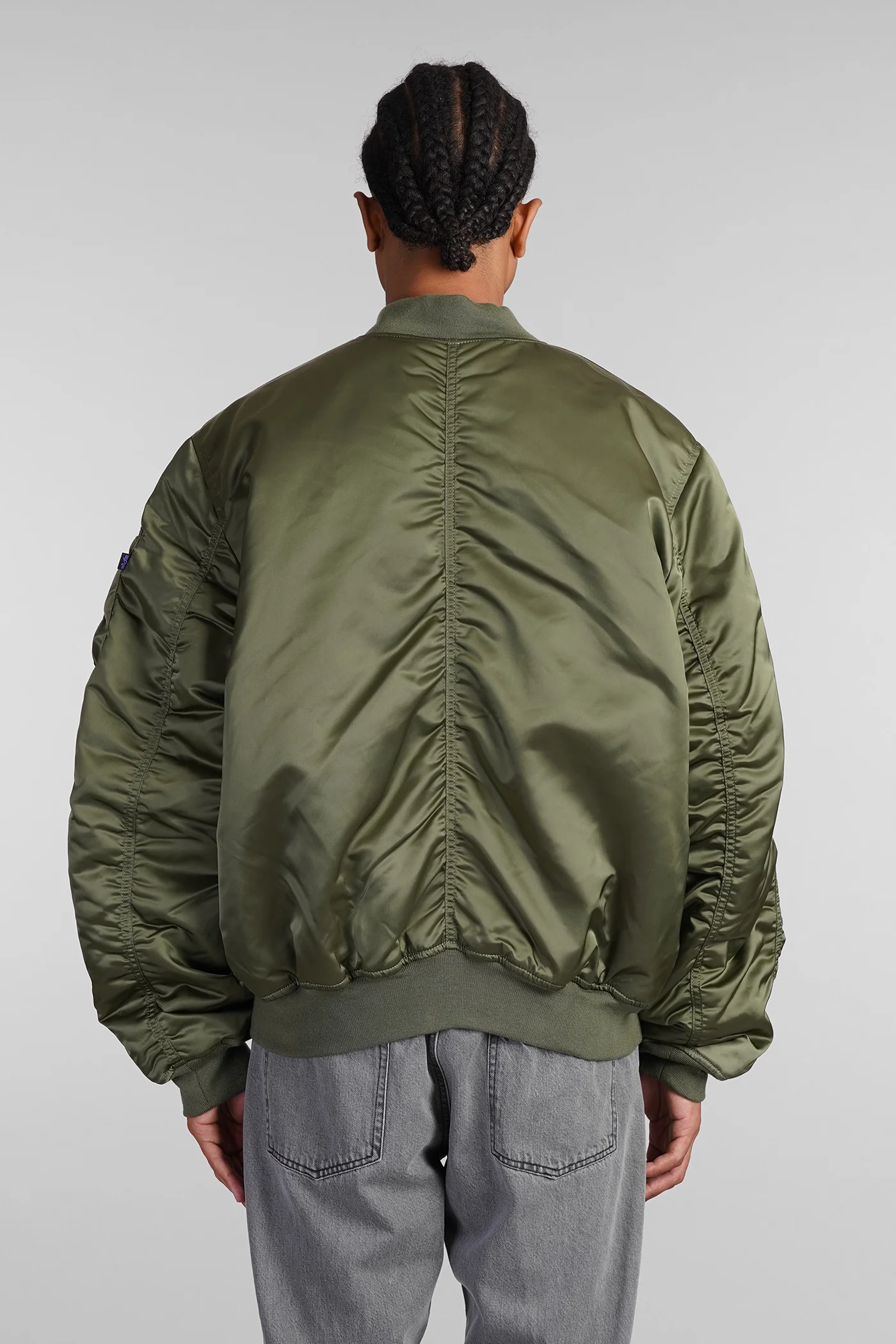 Ma-1 uv Bomber Jacket in green nylon - Image 3