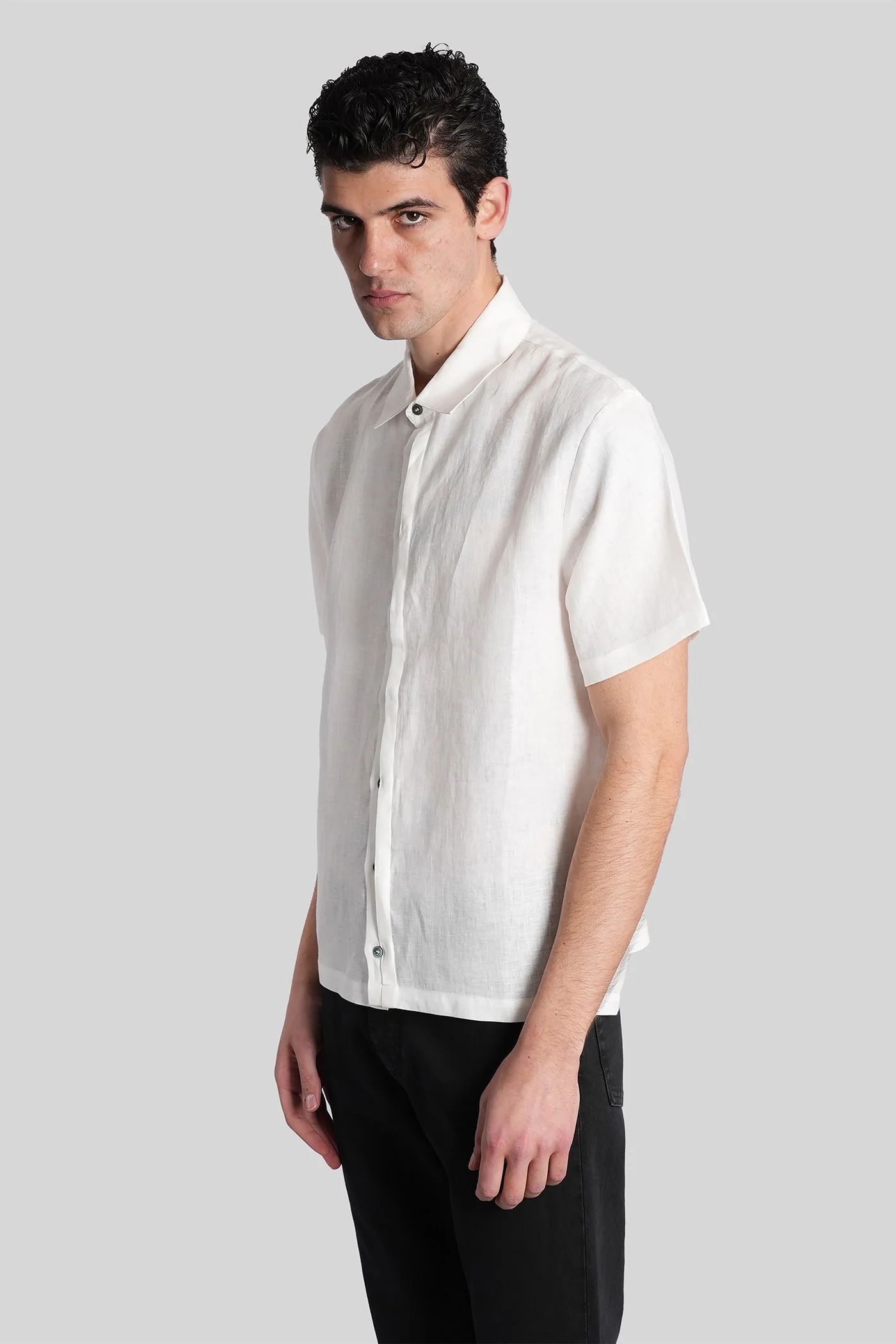 Shirt in white linen - Image 4
