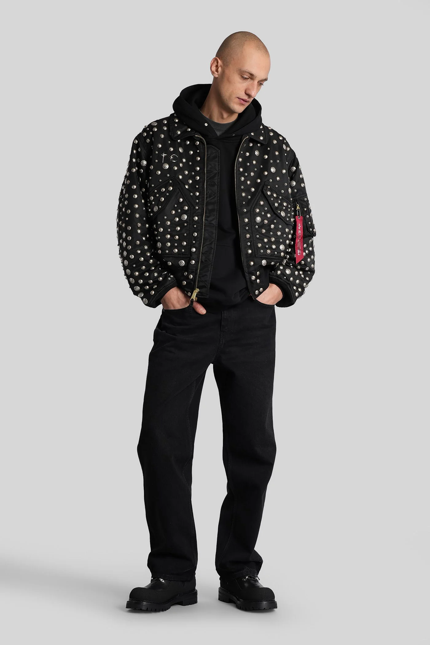 Bomber Jacket in black nylon - Image 2