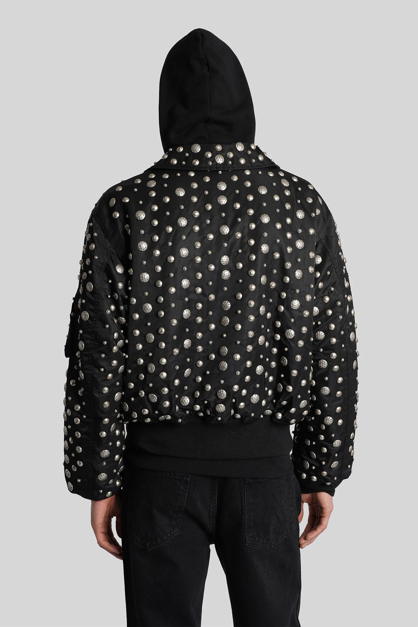 Bomber Jacket in black nylon - Image 8