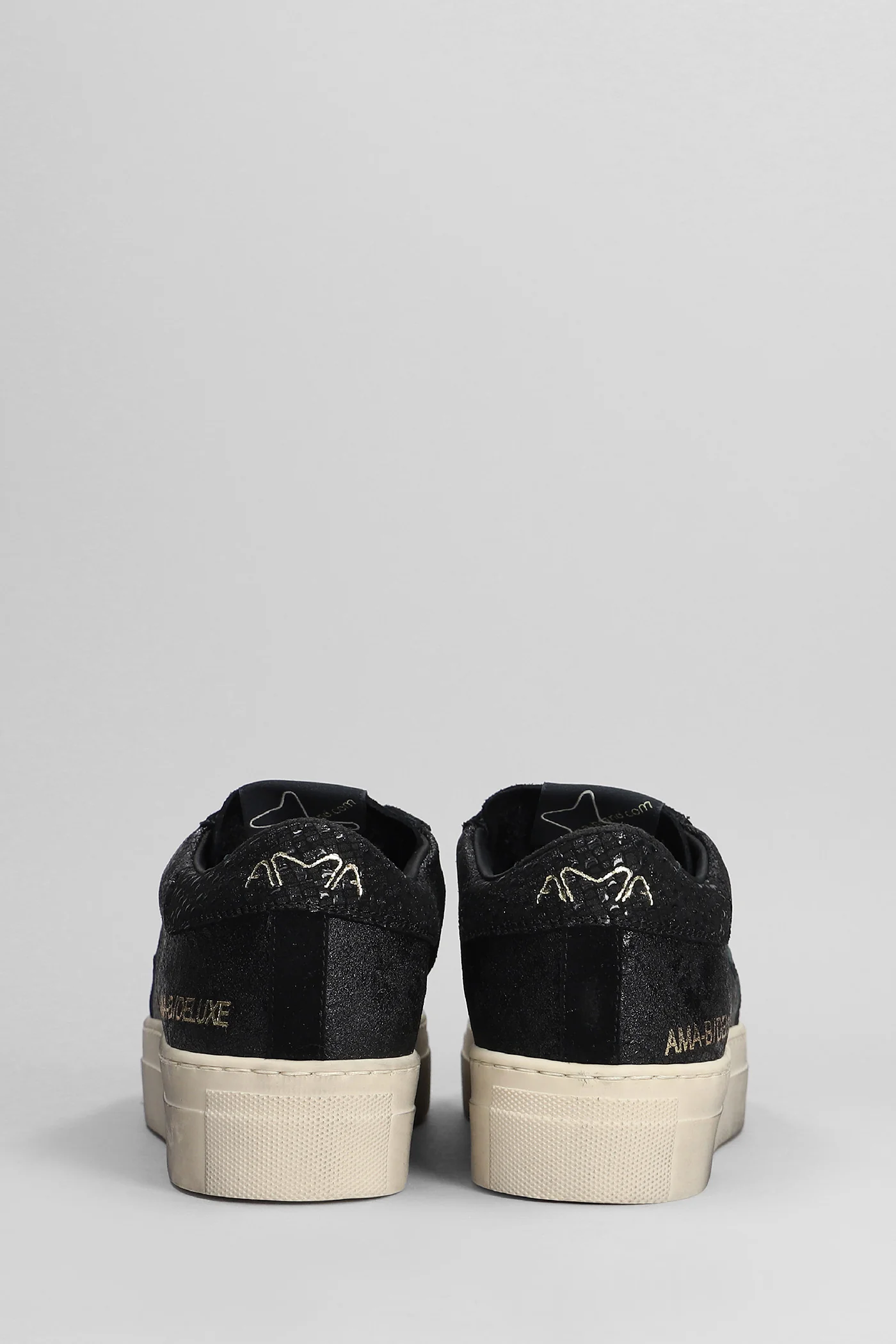Sneakers in black suede and leather - Image 4