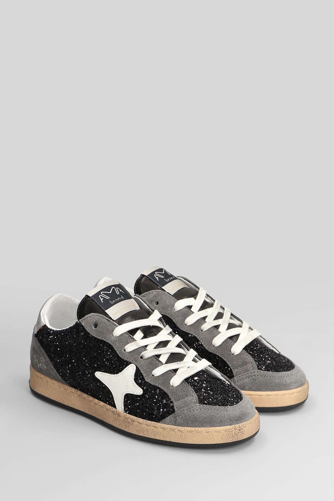 Sneakers in grey glitter - Image 2