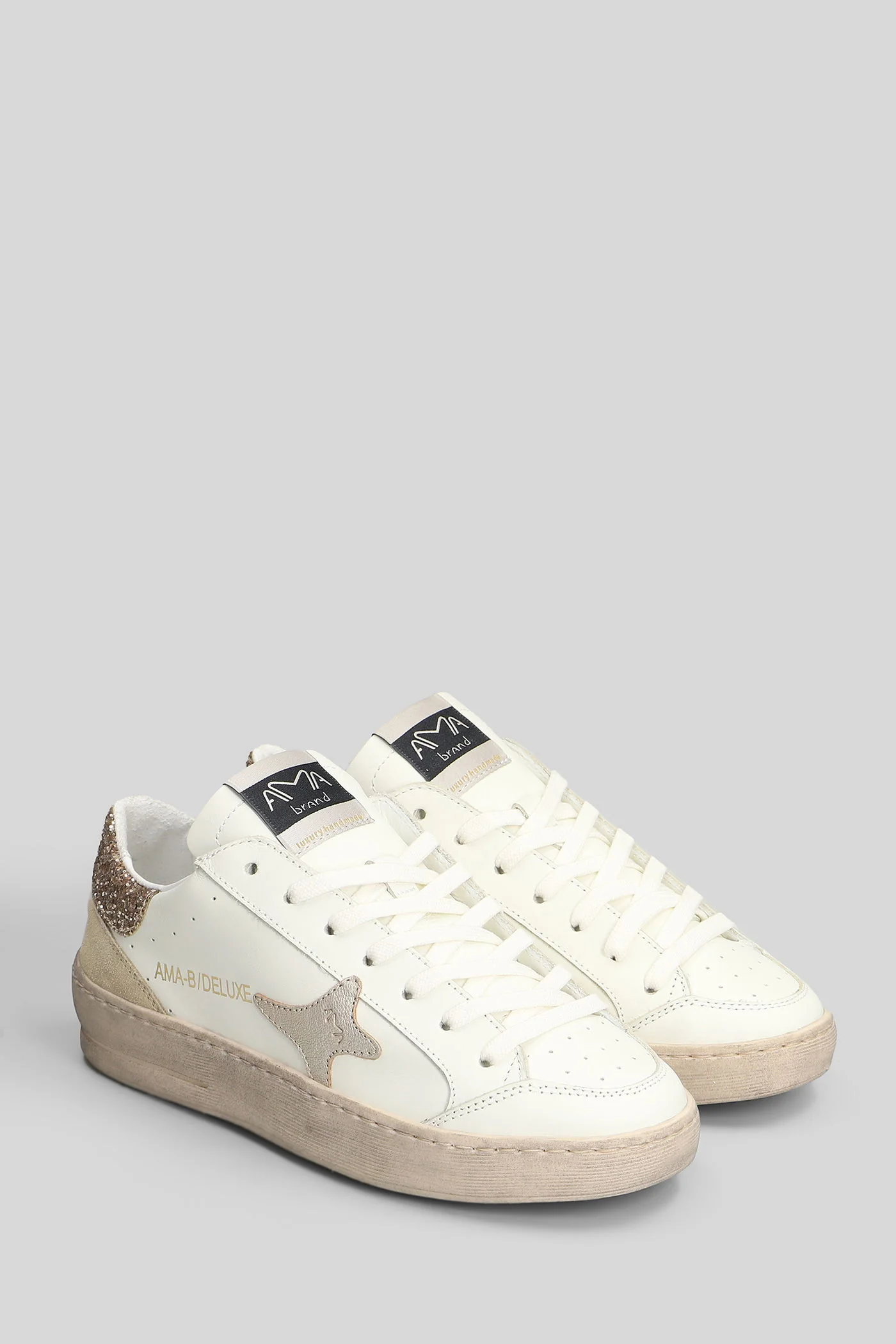 Sneakers in platinum leather - Image 2