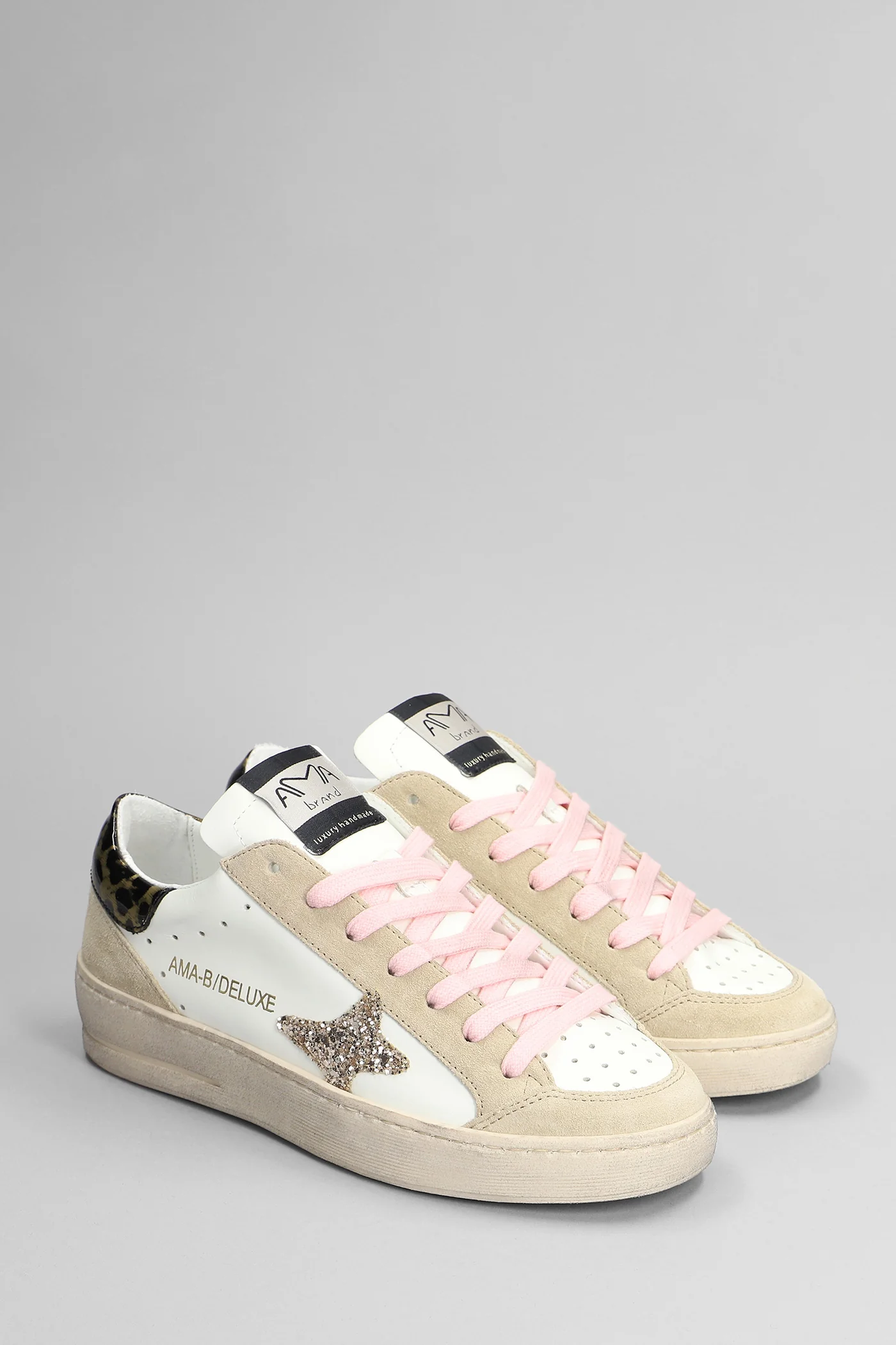 Sneakers in white suede and leather - Image 2
