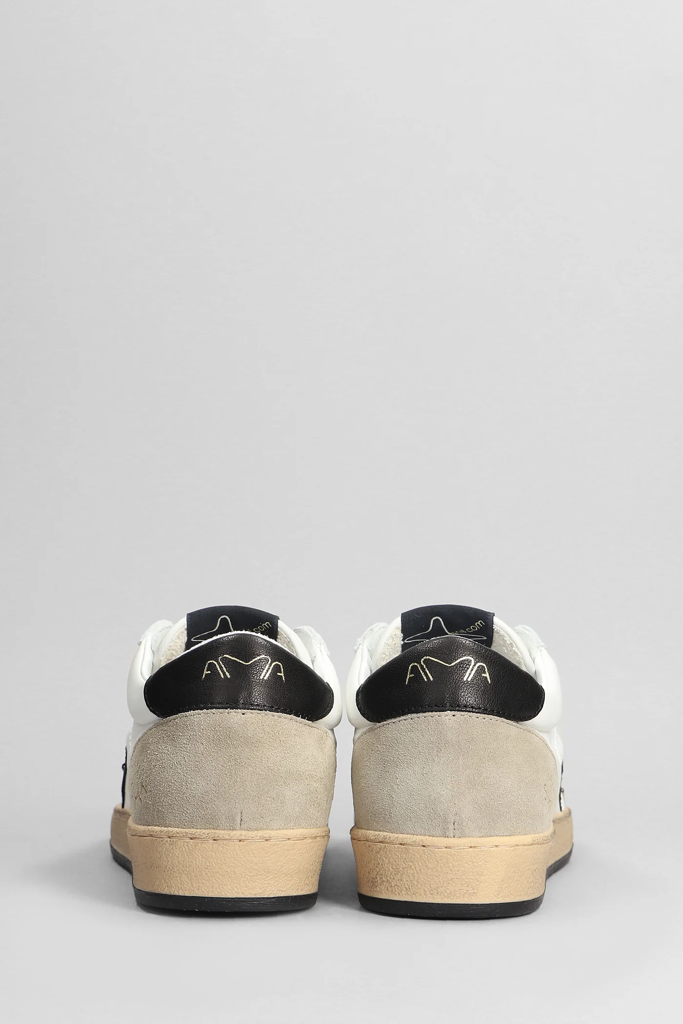 Sneakers in white suede and leather - Image 4