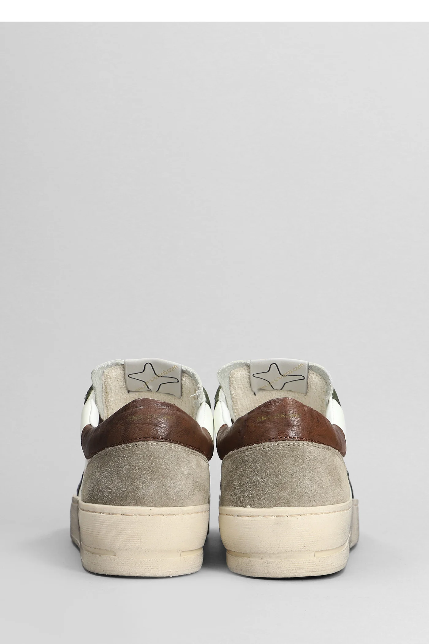 Sneakers in white suede and leather - Image 4