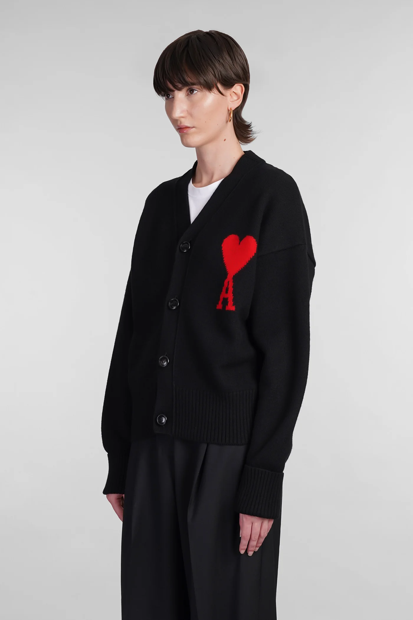 Cardigan in black wool - Image 4