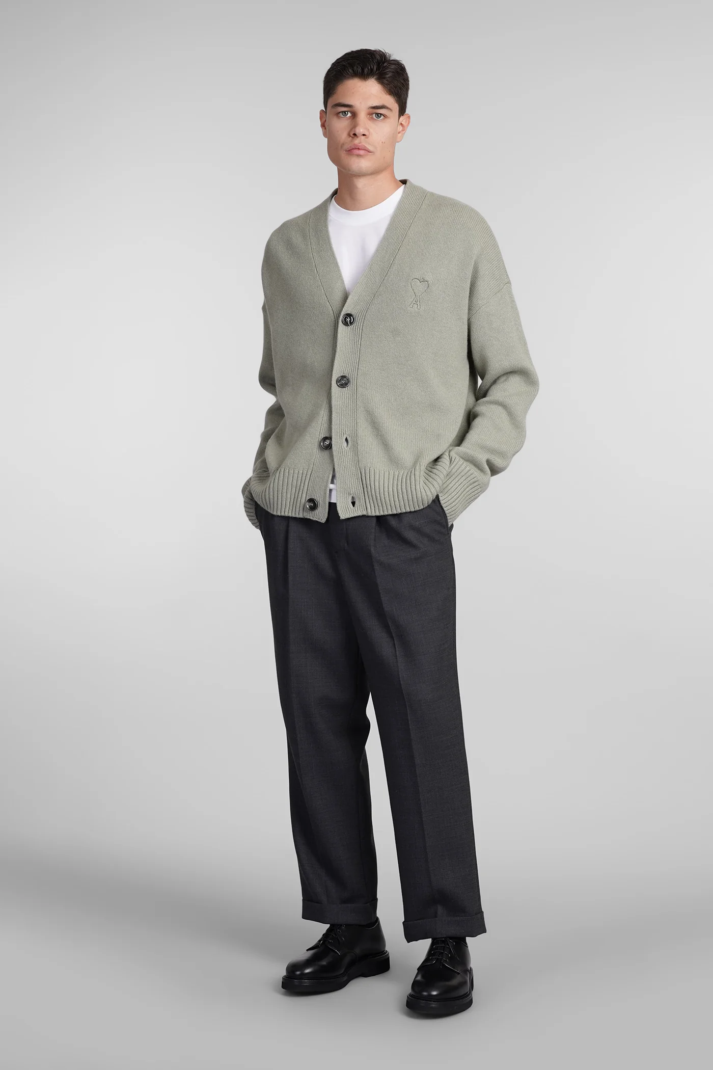 Cardigan in green wool - Image 2