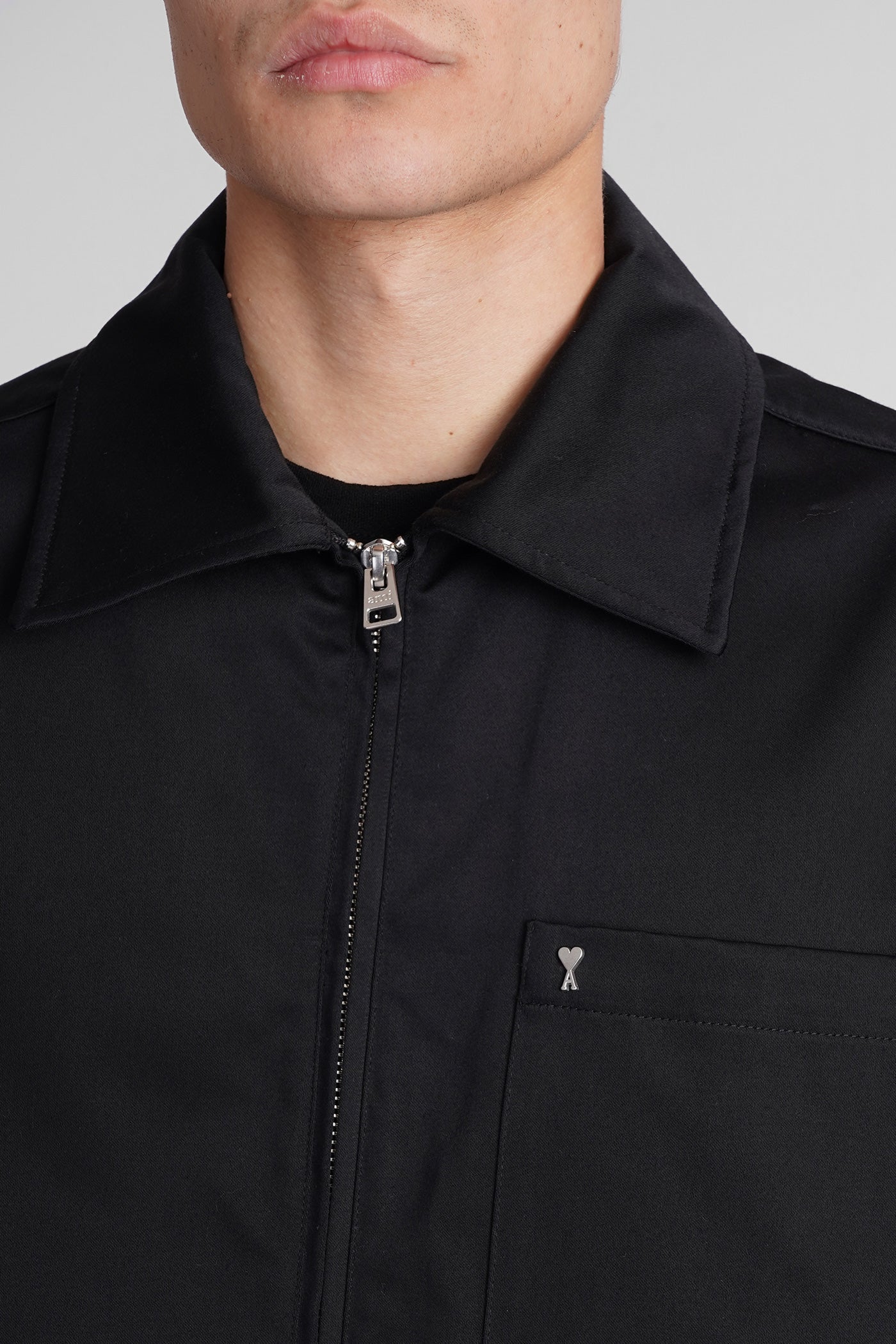 Casual jacket in black cotton - Image 5