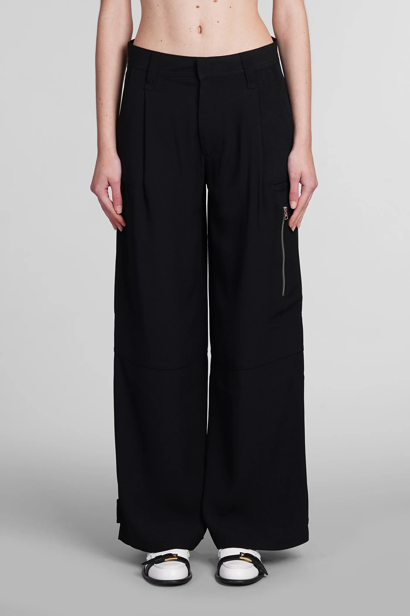 Pants in black viscose