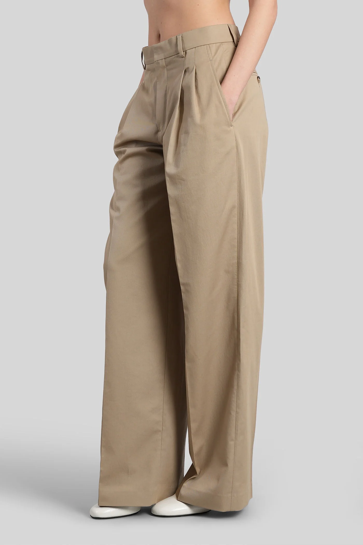 Pants in taupe cotton - Image 4