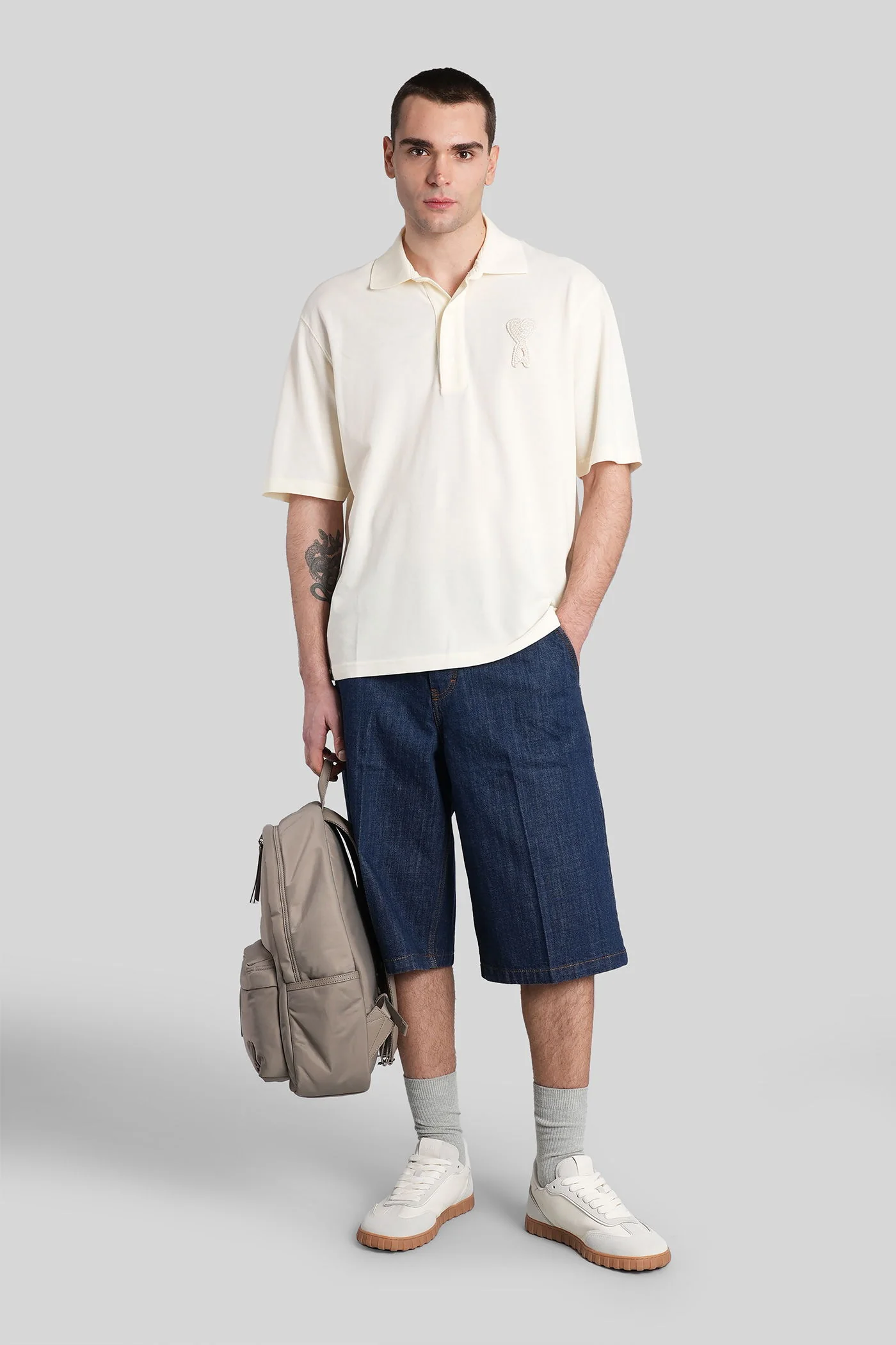 Polo in beige cotton - Image 2