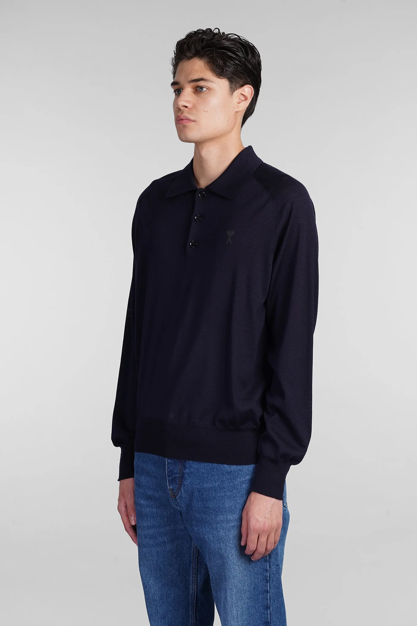 Polo in blue wool - Image 4