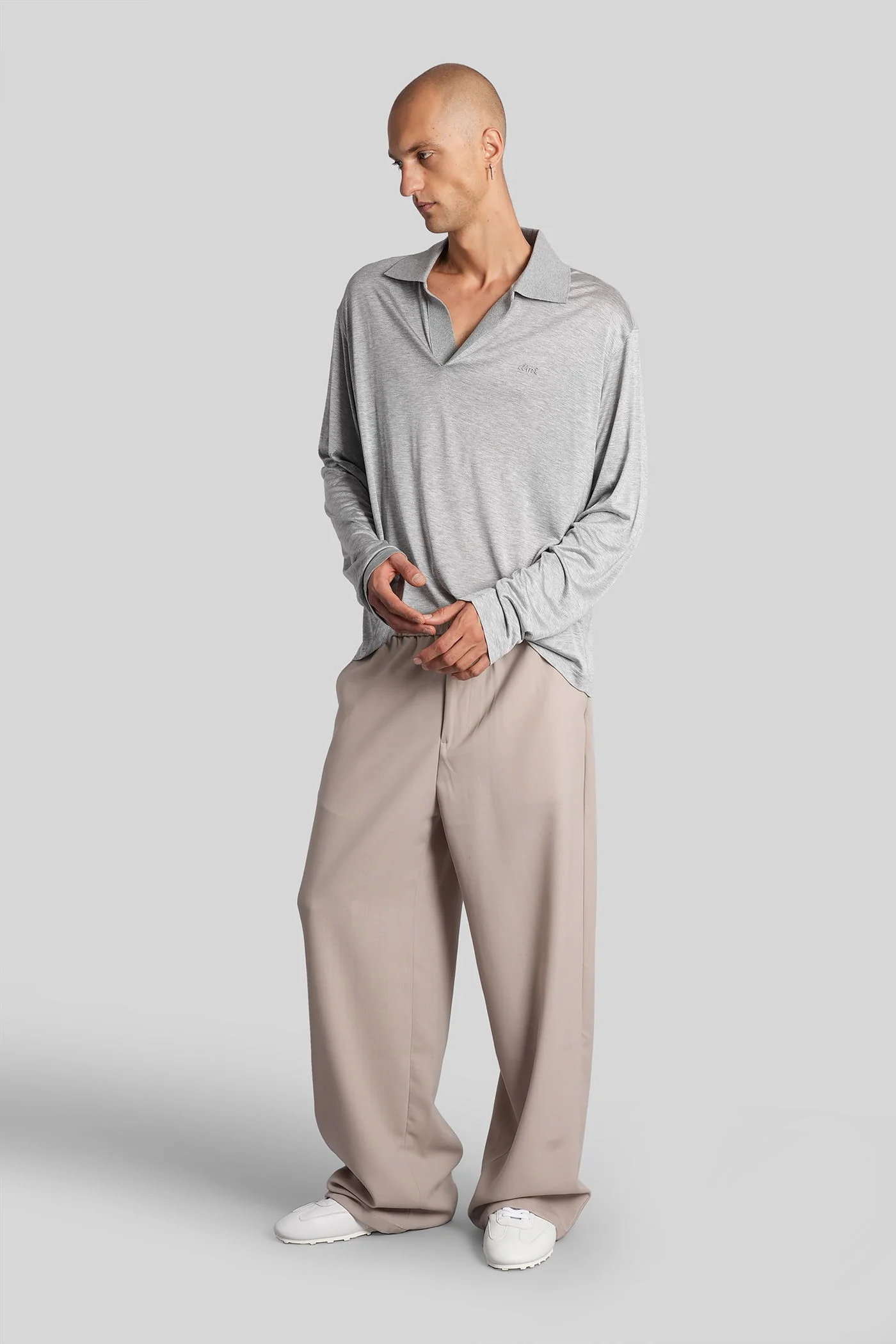 Polo in grey viscose - Image 2