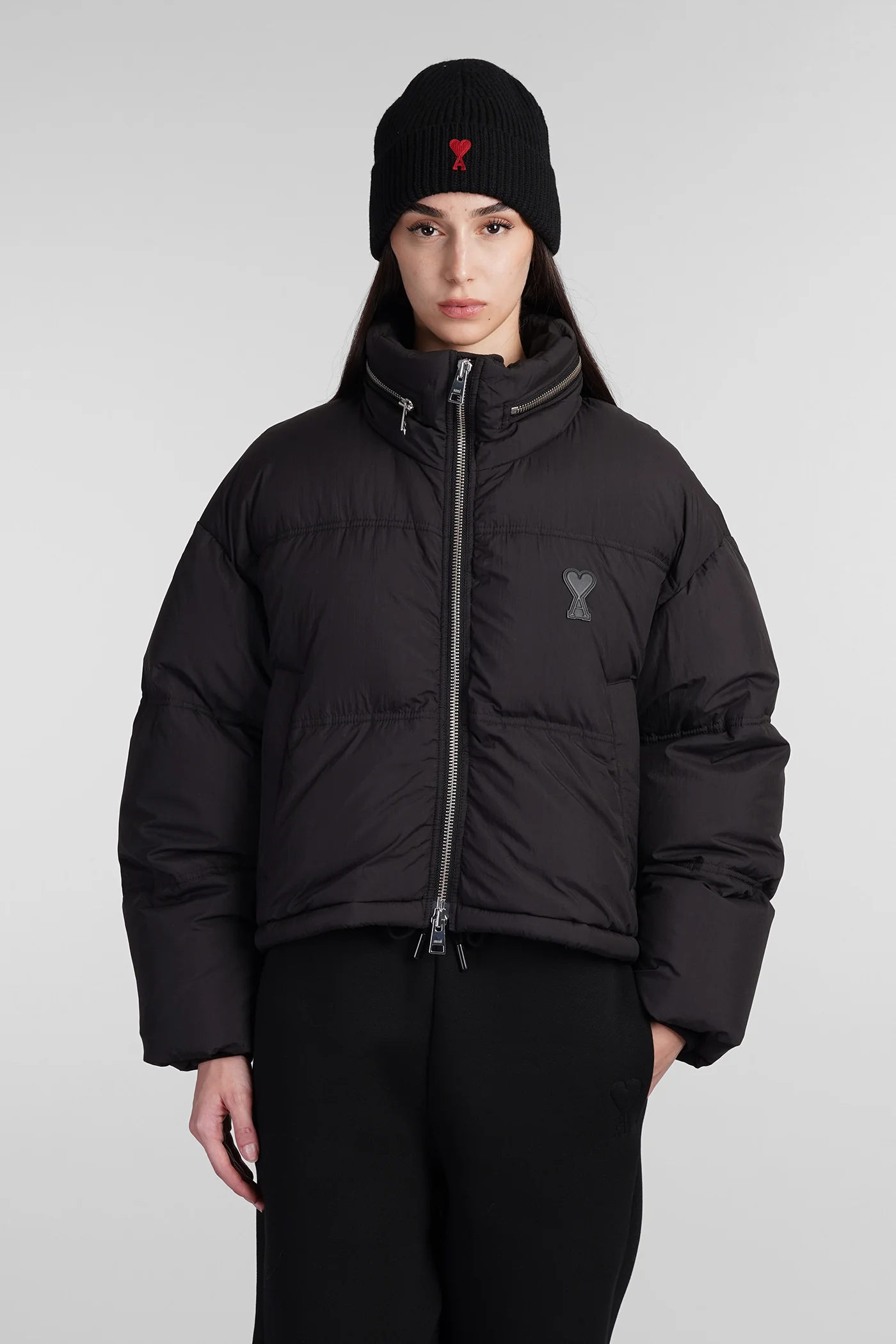 puffer in black polyamide