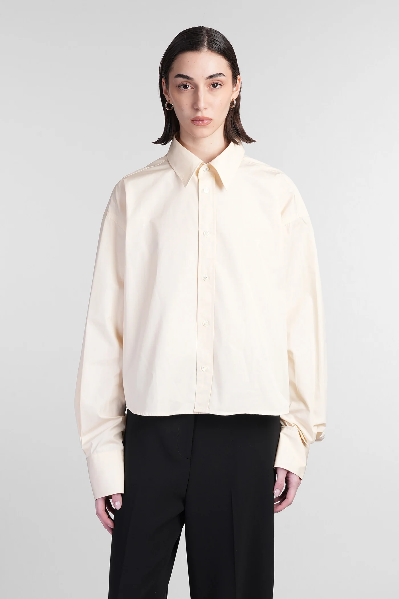Shirt in beige cotton