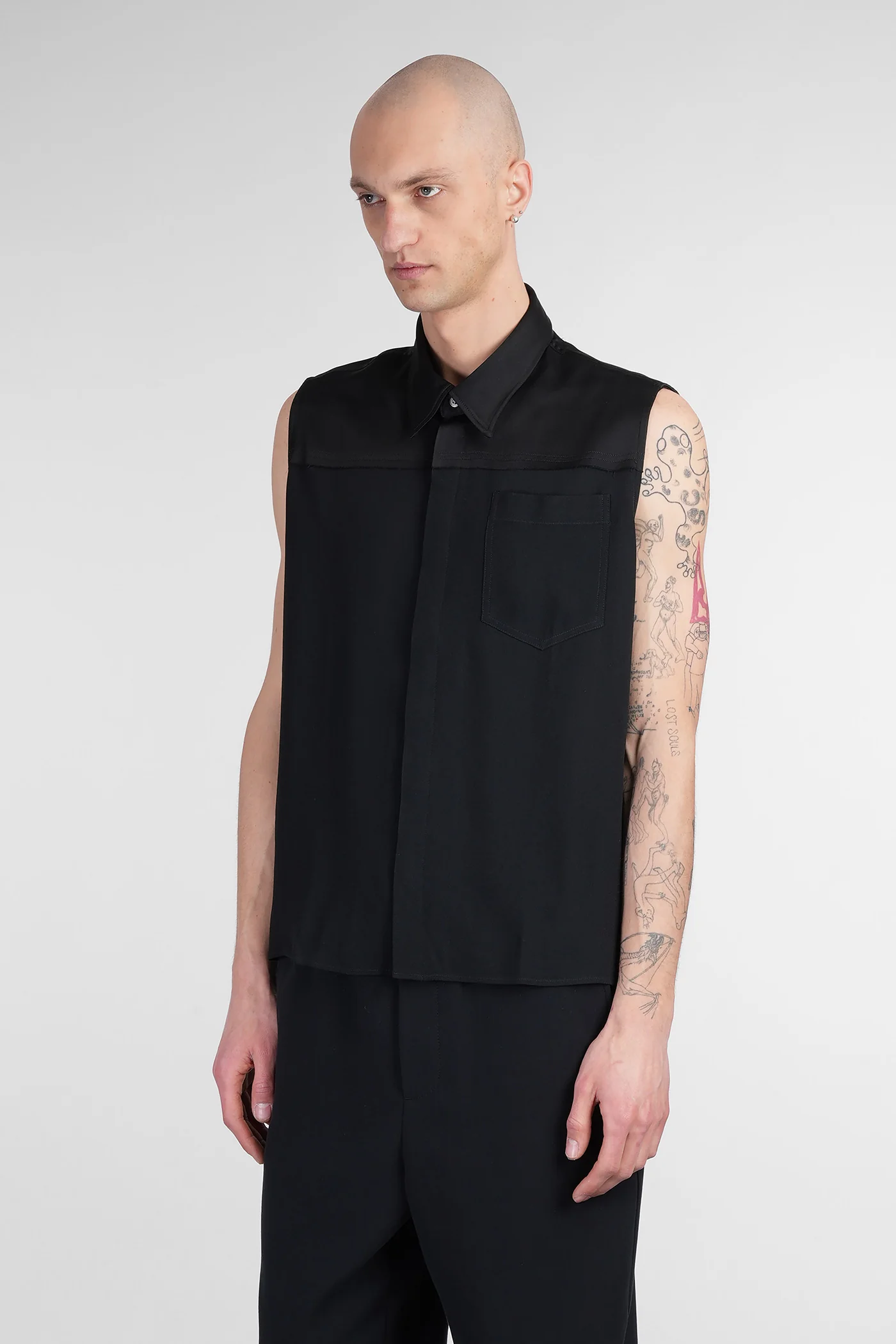 Shirt in black acetate - Image 4