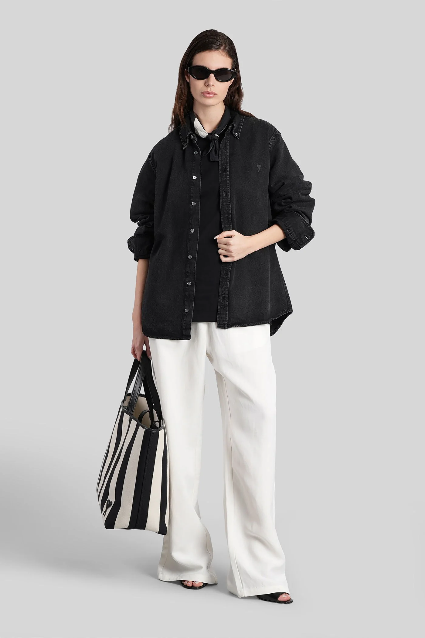 Shirt in black cotton - Image 2