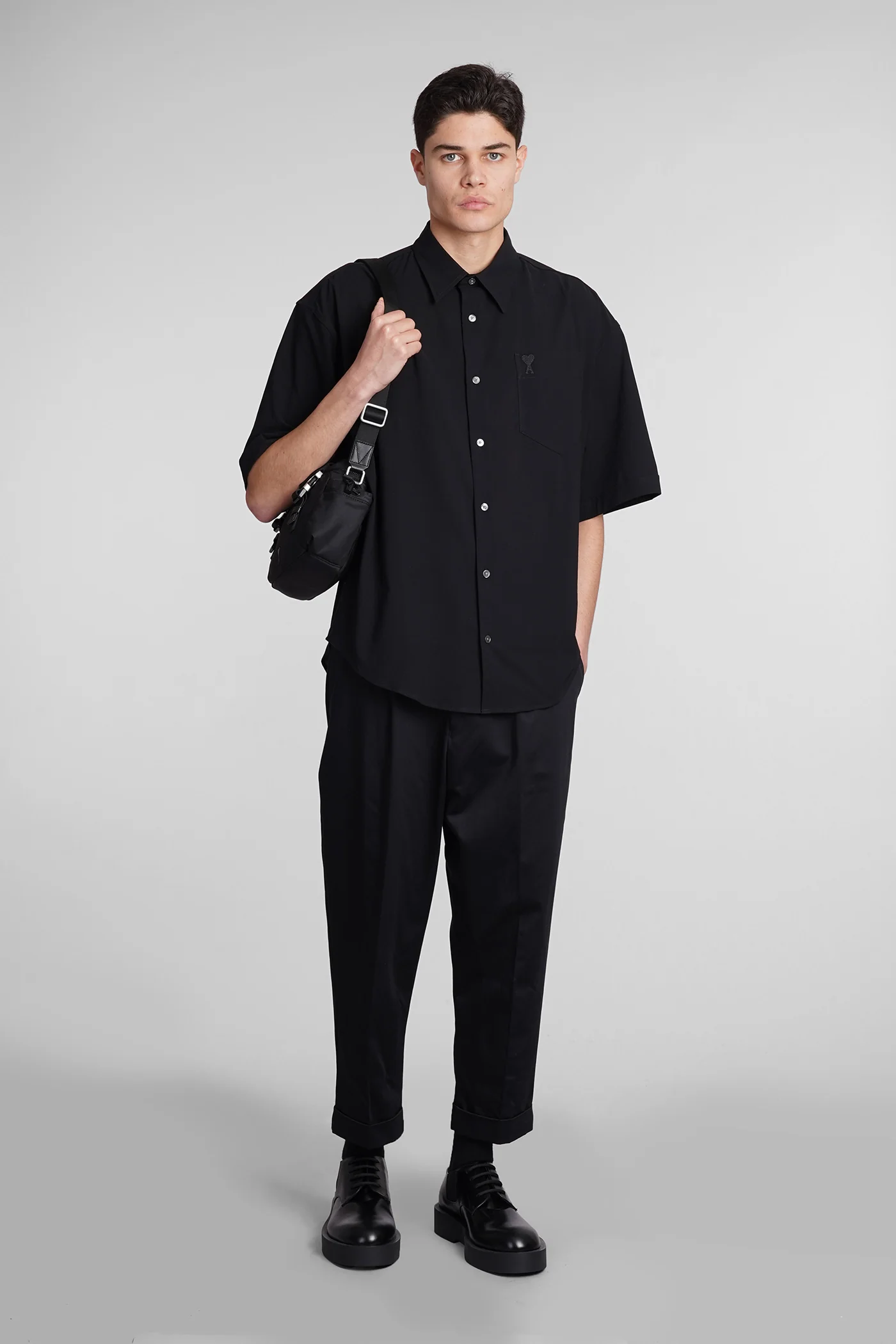 Shirt in black cotton - Image 2