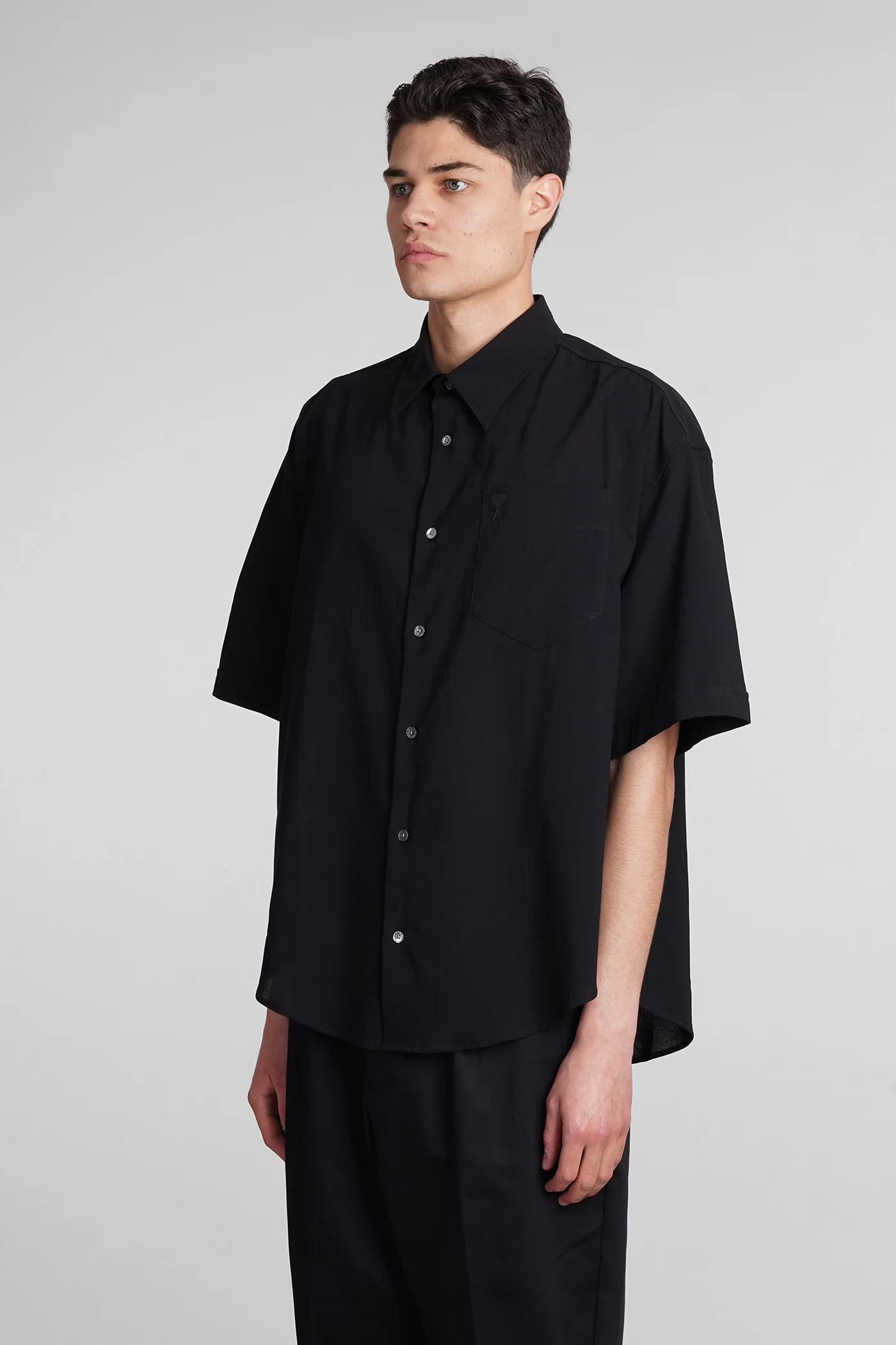 Shirt in black cotton - Image 4
