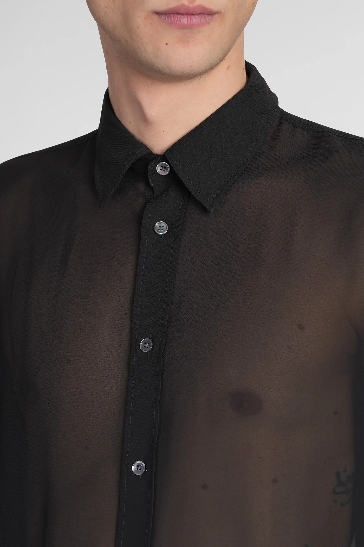 Shirt in black polyester - Image 5
