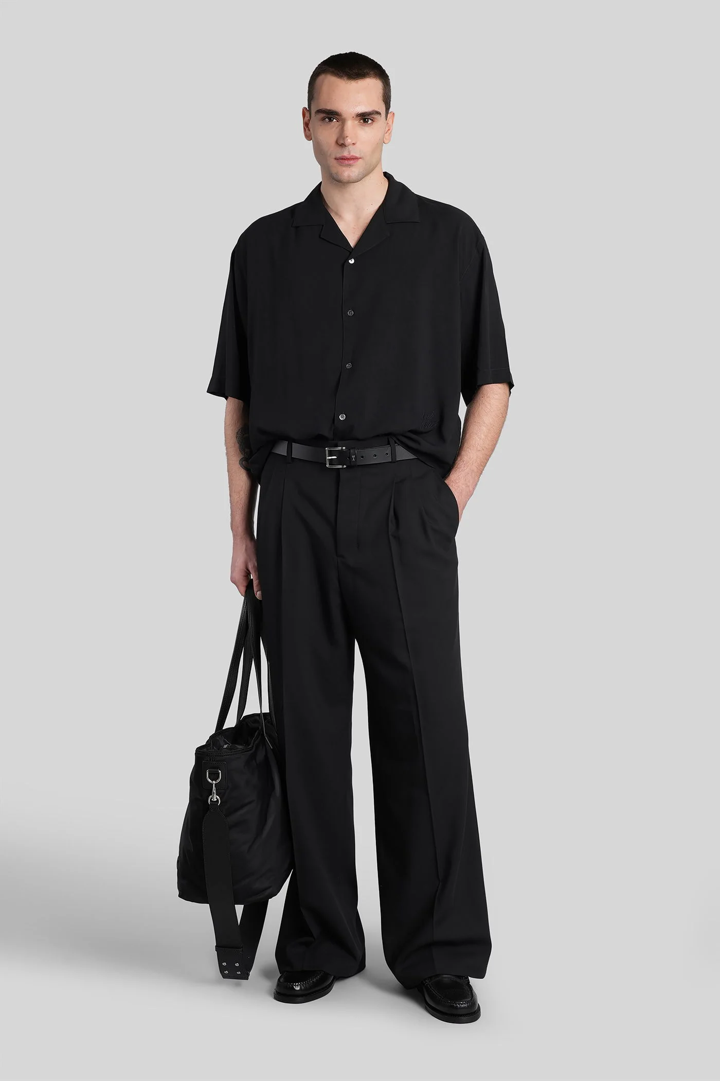 Shirt in black viscose - Image 2