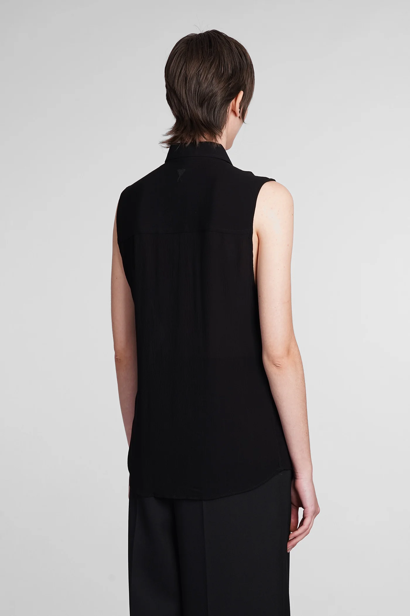 Shirt in black viscose - Image 3