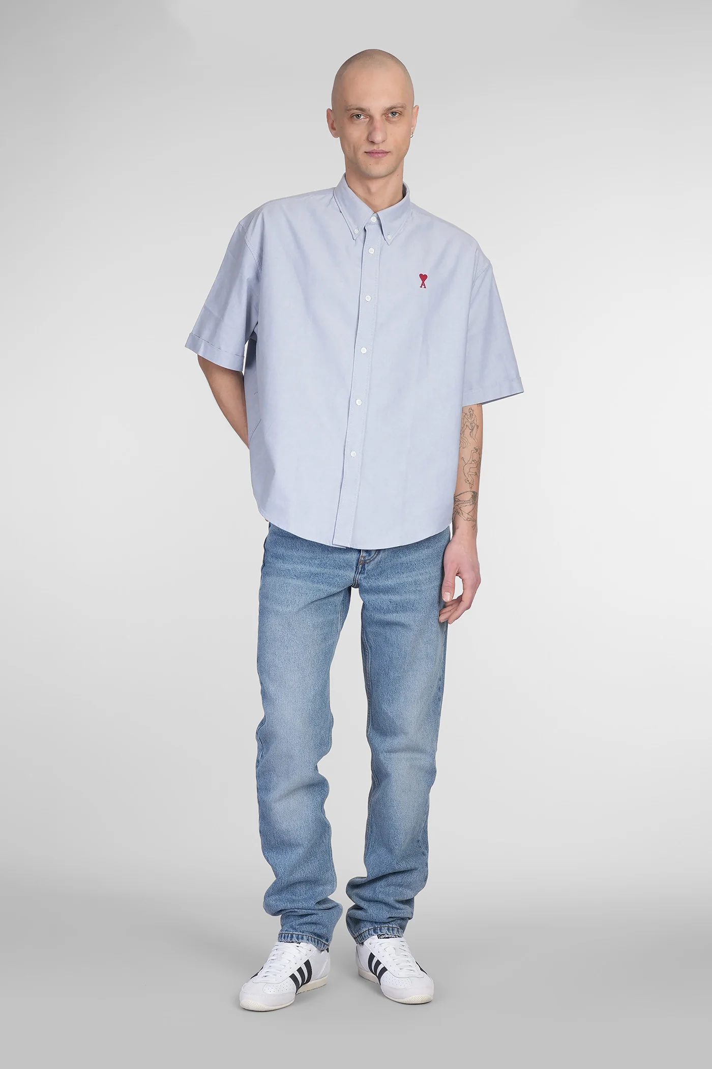 Shirt in blue cotton - Image 2