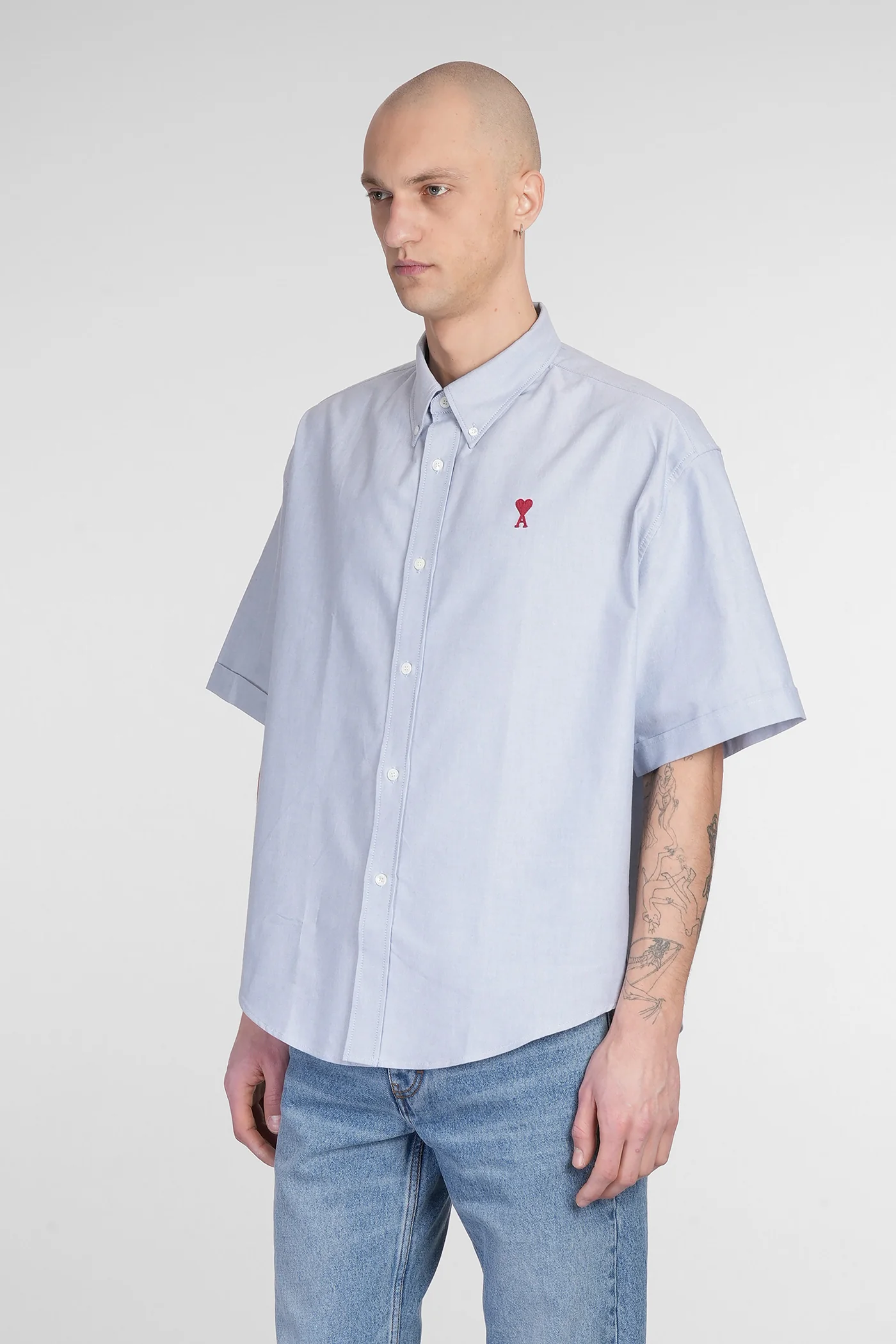 Shirt in blue cotton - Image 4