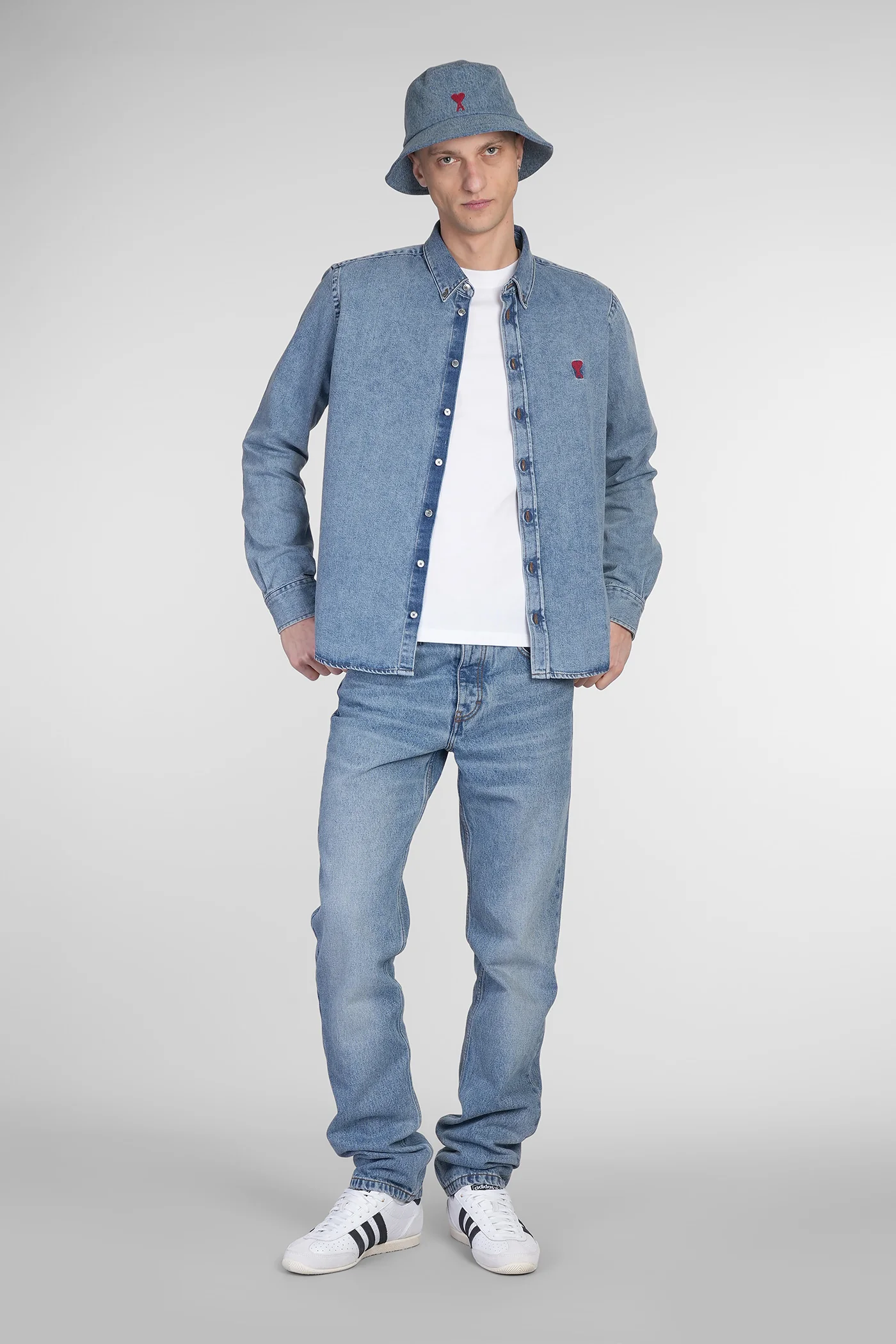 Shirt in blue cotton - Image 2