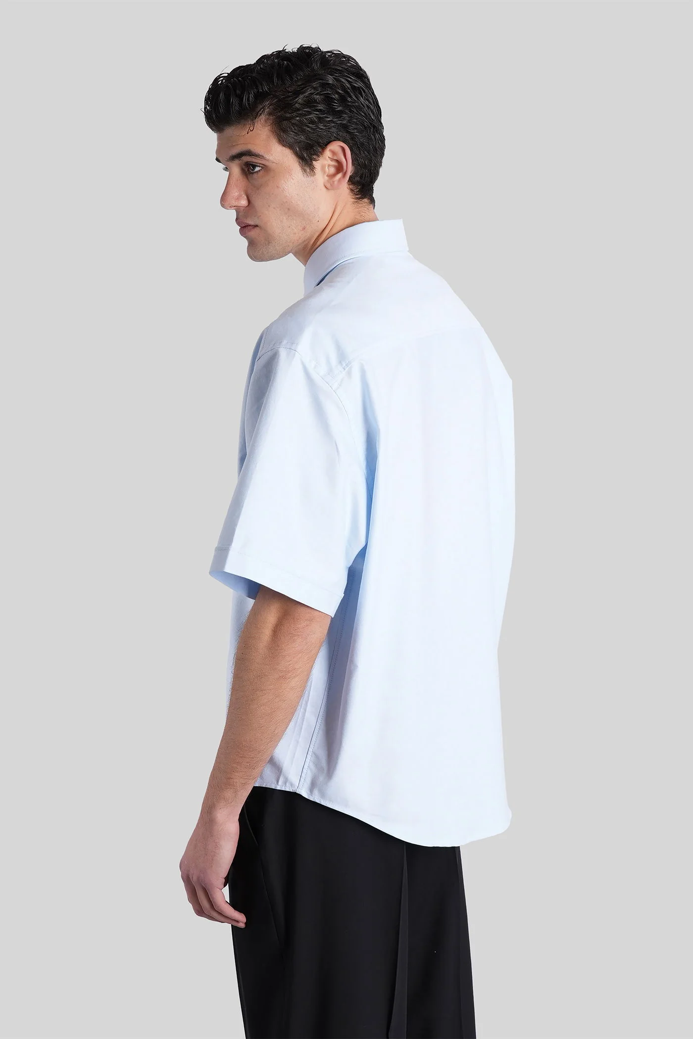 Shirt in cyan cotton - Image 3