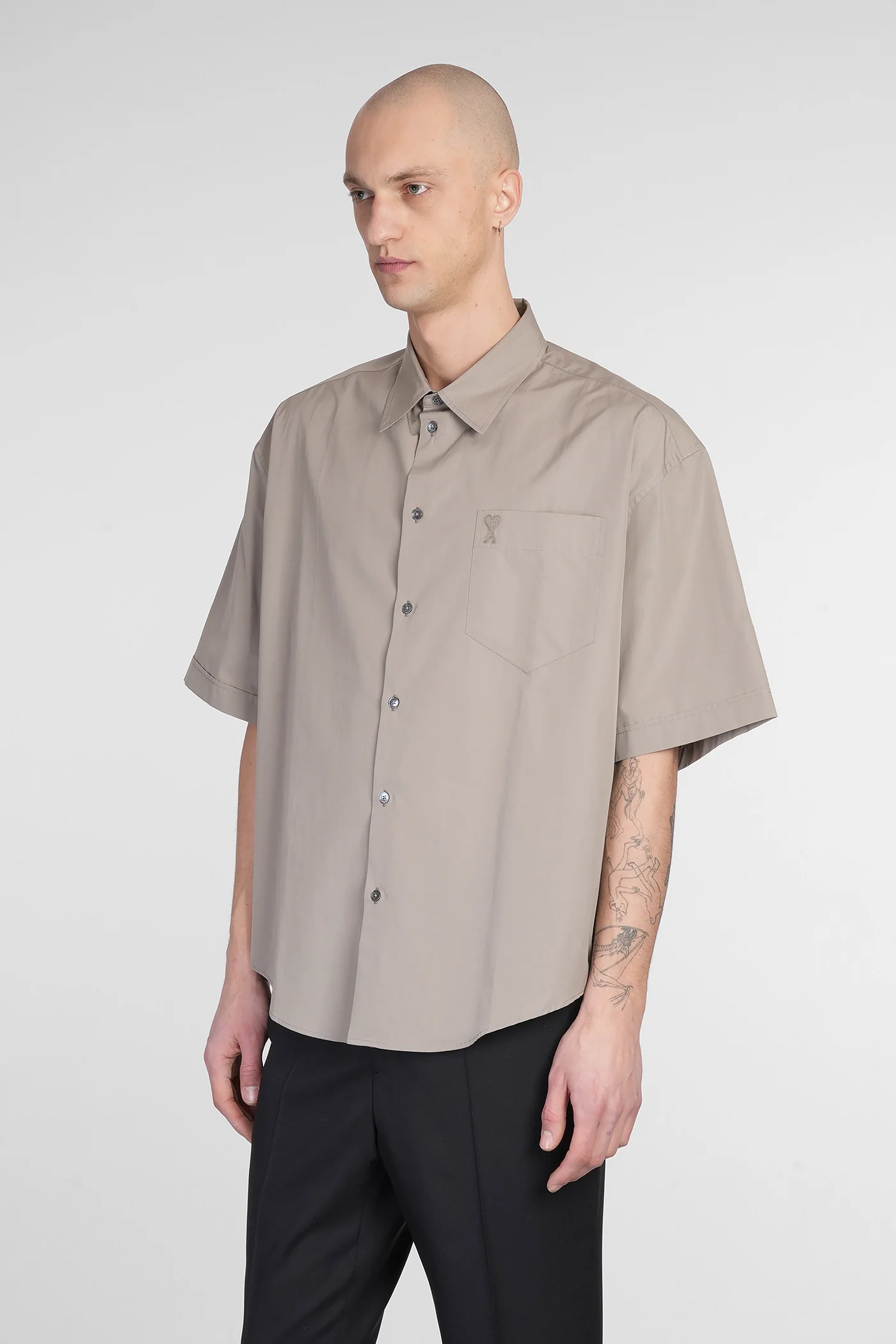 Shirt in grey cotton - Image 4