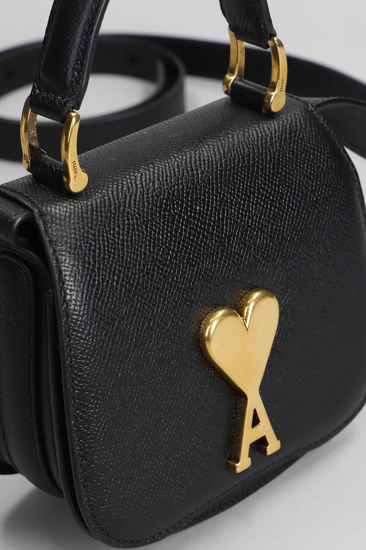 Shoulder bag in black leather - Image 4