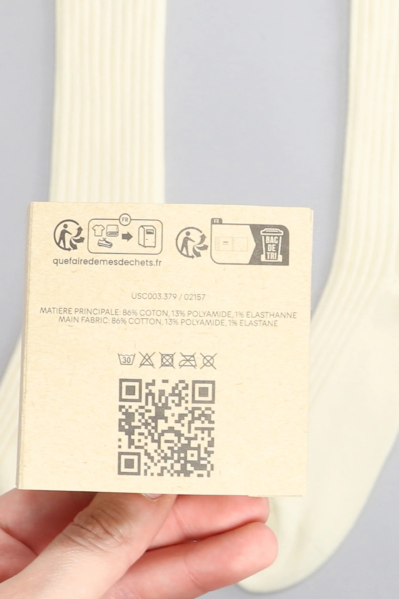 Socks in beige cotton - Image 12