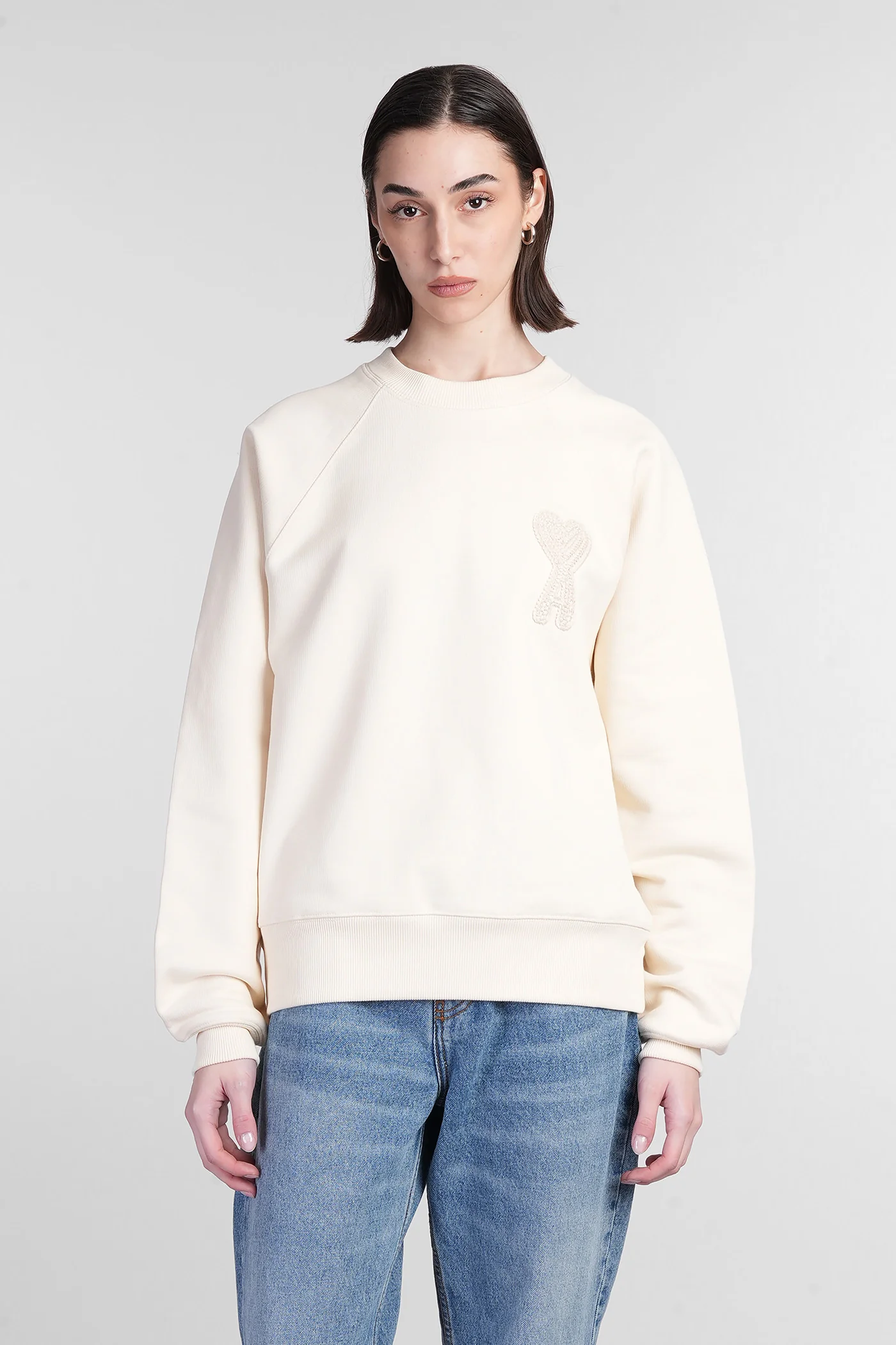 Sweatshirt in beige cotton