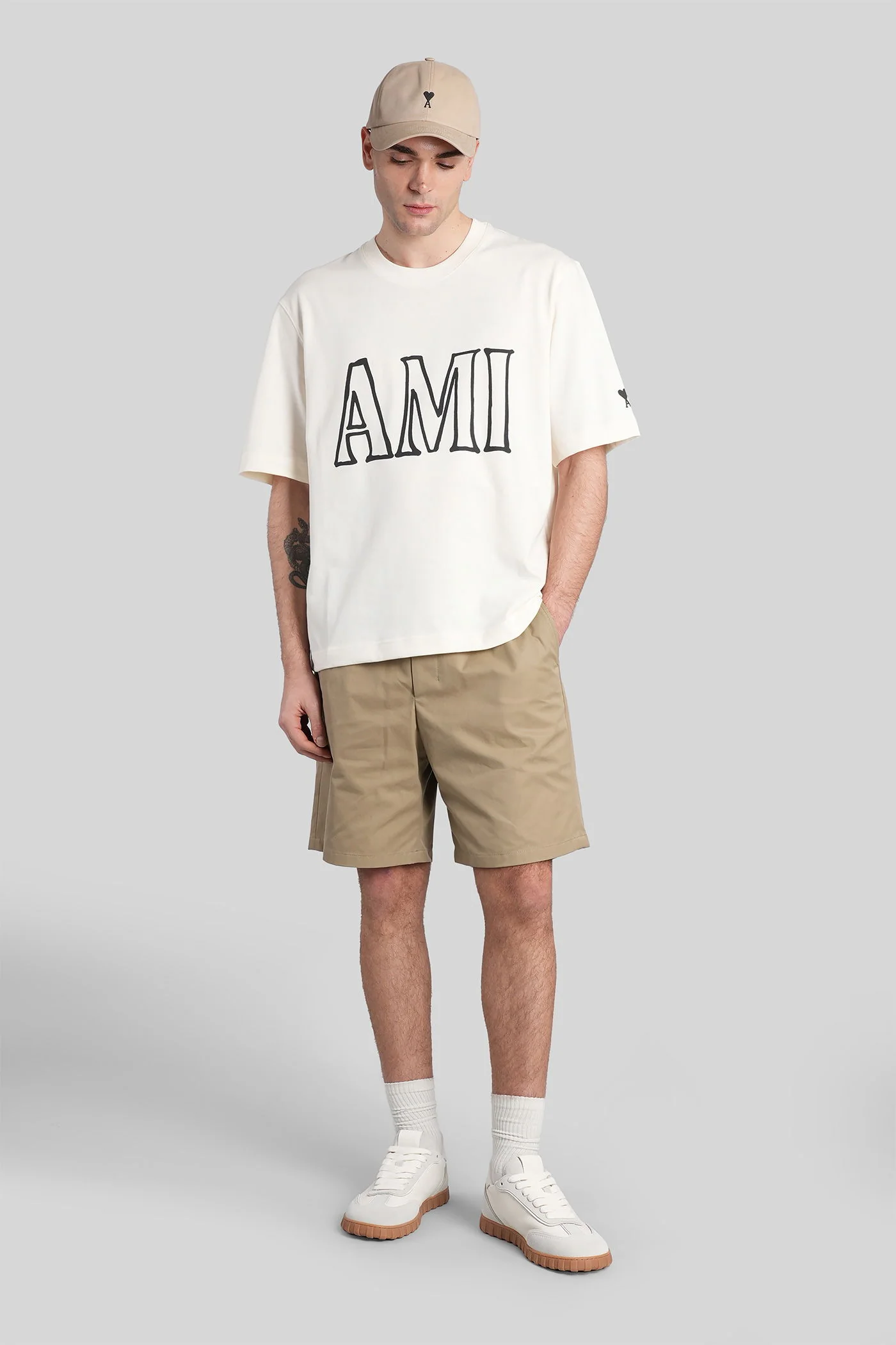 T-Shirt in beige cotton - Image 2