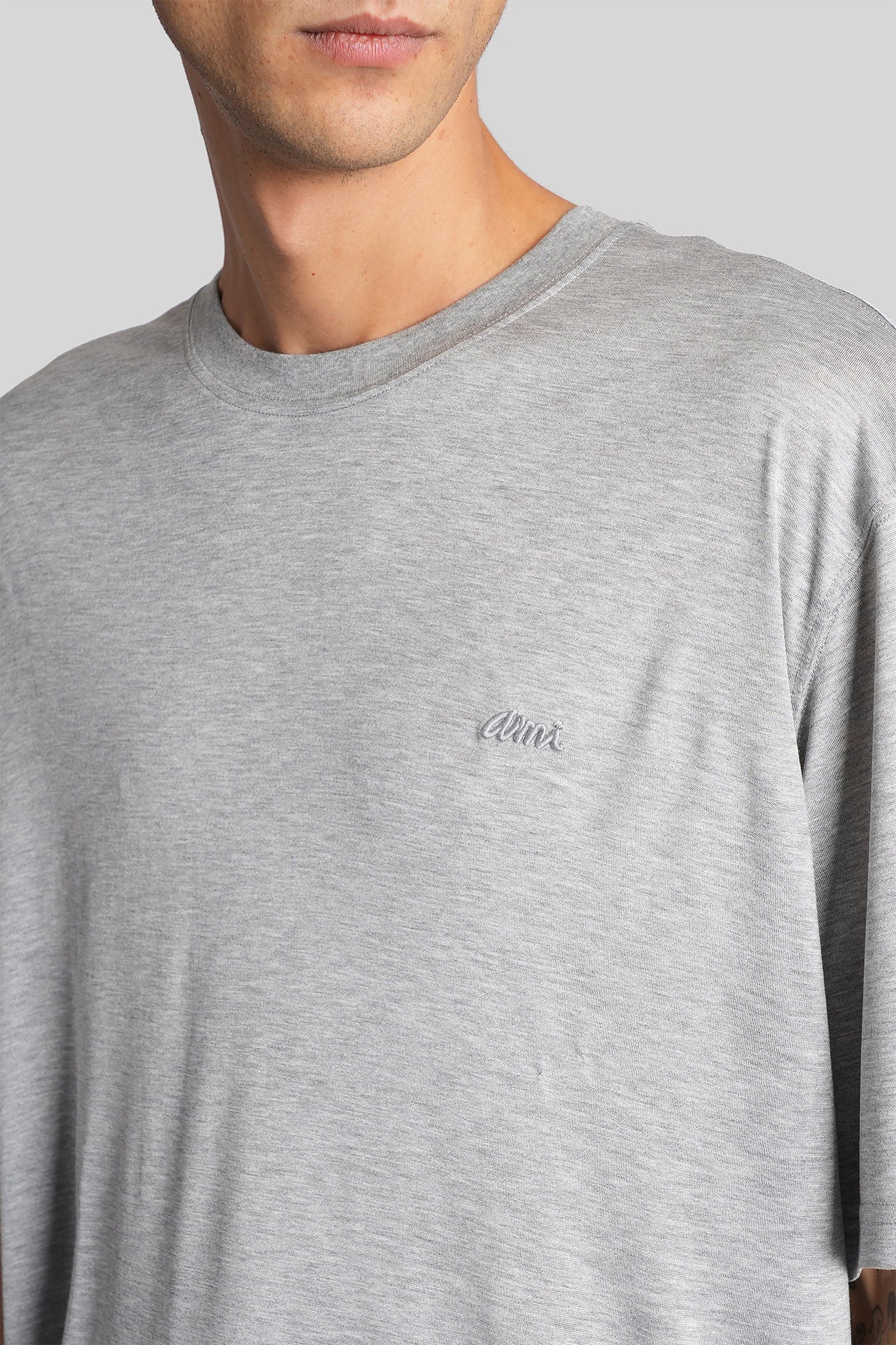 T-Shirt in grey viscose - Image 5